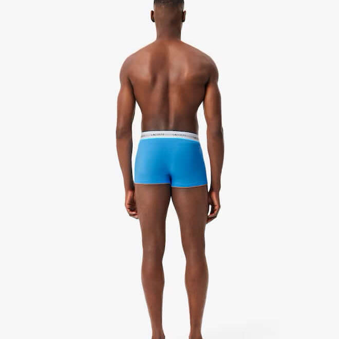 Lacoste 3-Pack Cotton Stretch Trunks - Blue / Navy Blue