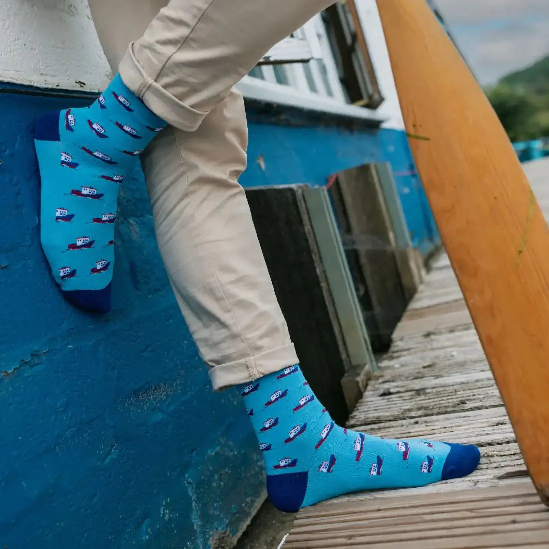 Swole Panda Motorboat Bamboo Socks – Nautical Style with Eco Comfort – UK ( 7 -11 )