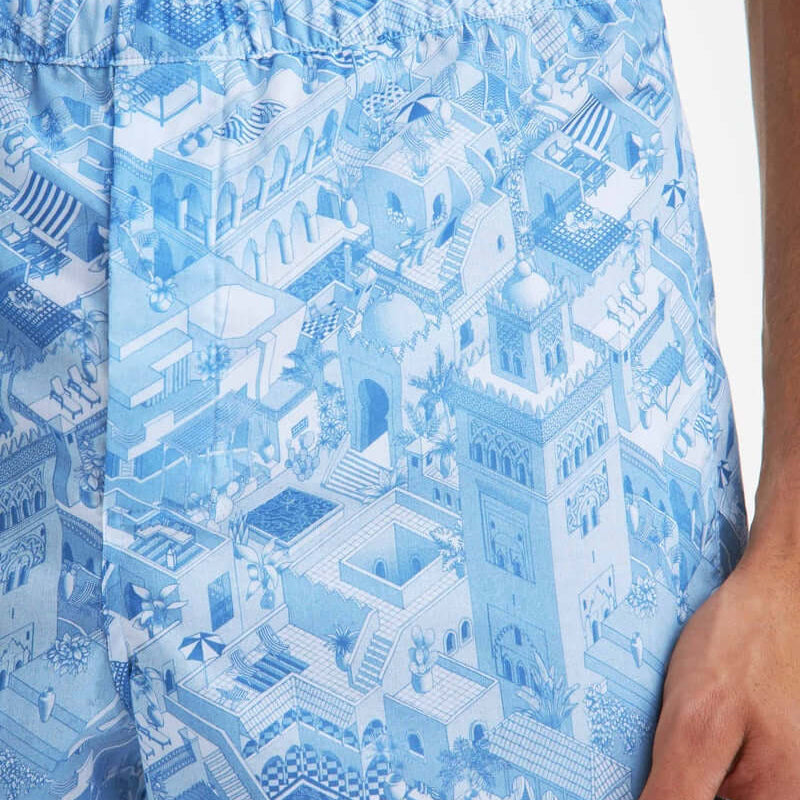 Derek Rose Men's Modern Fit Boxers Ledbury 70 Cotton Batiste Blue
