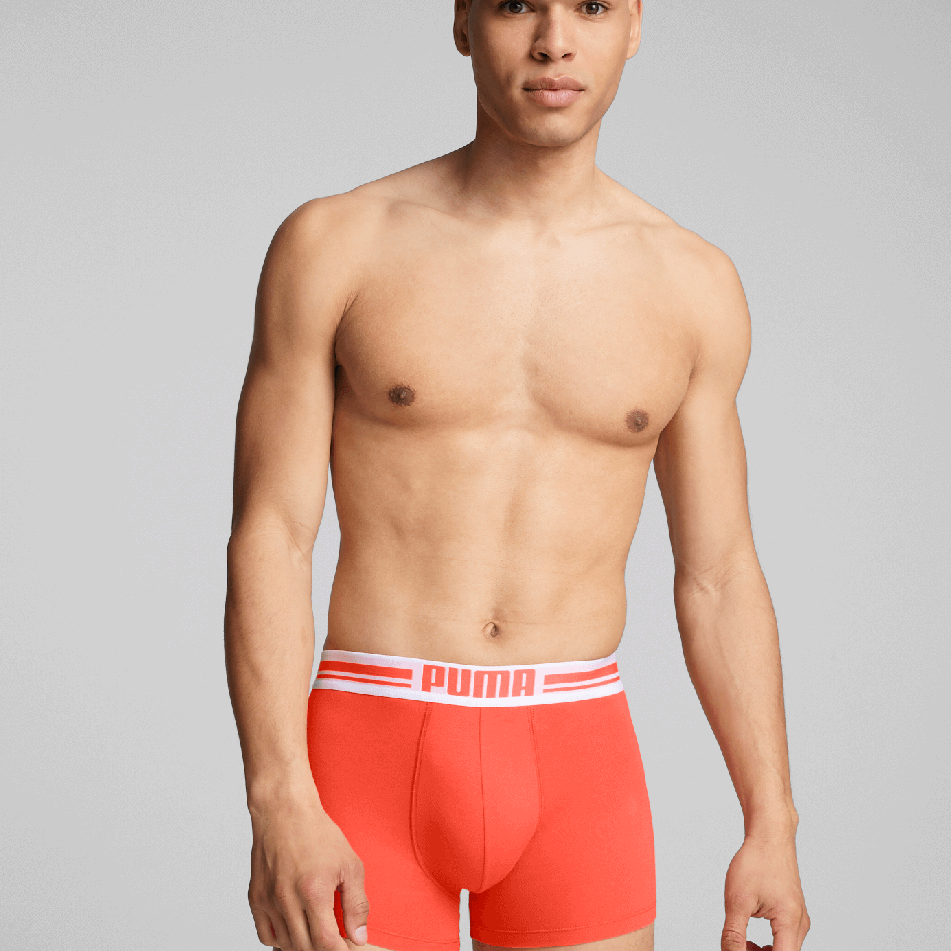 Puma Placed Logo Men's Boxer Underwear 2 Pack - Hot Heat / Dark Night