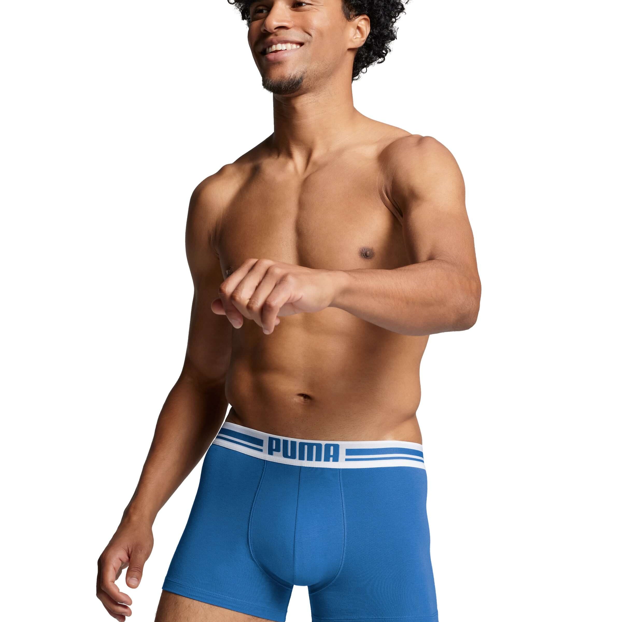 Puma Placed Logo Men's Boxer Underwear 2 Pack - Blue
