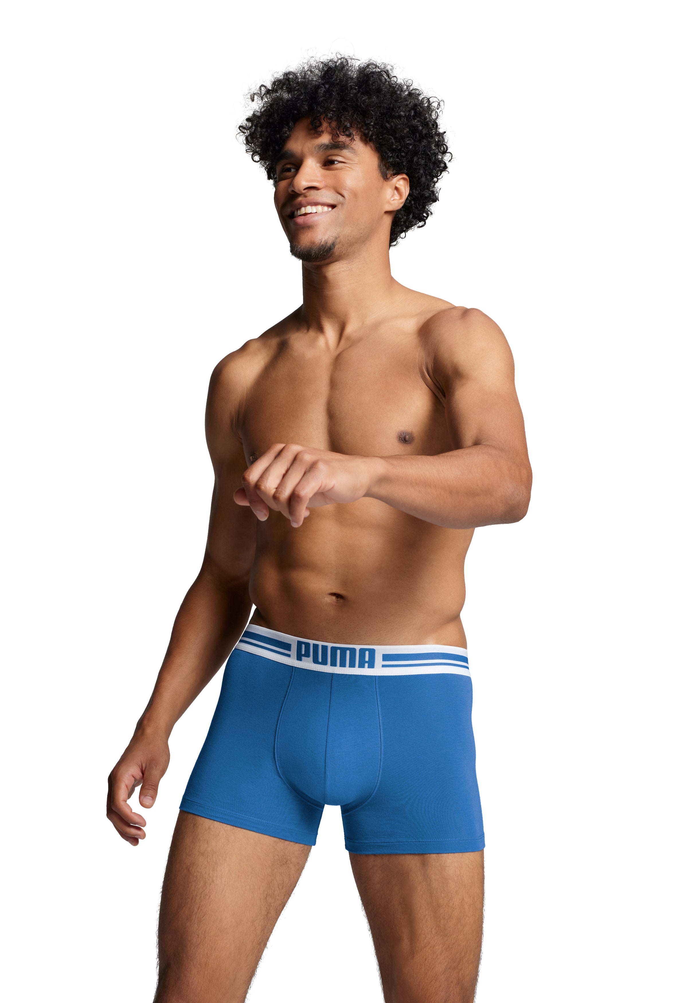 Puma Placed Logo Men's Boxer Underwear 2 Pack - Blue