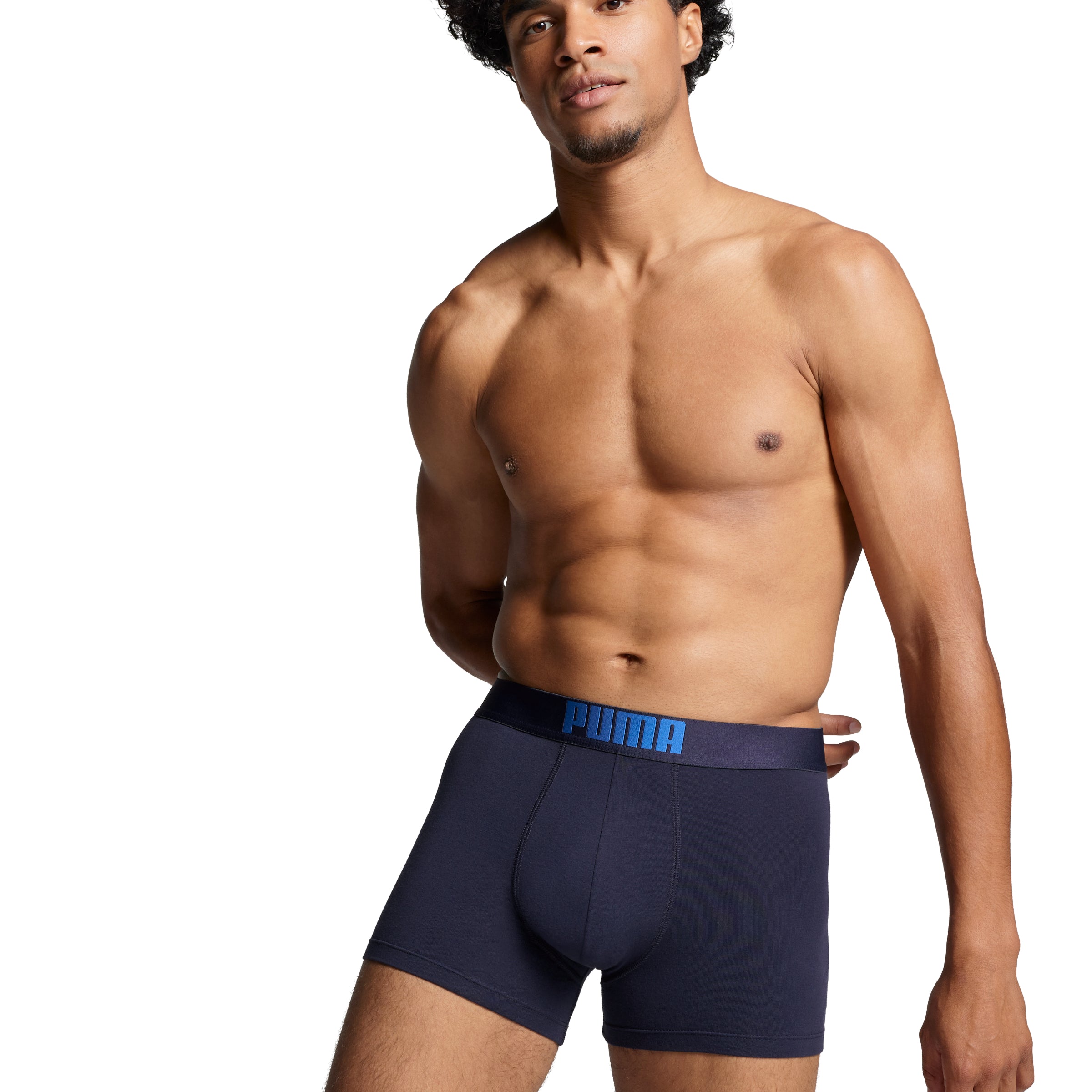 Puma Placed Logo Men's Boxer Underwear 2 Pack - Blue