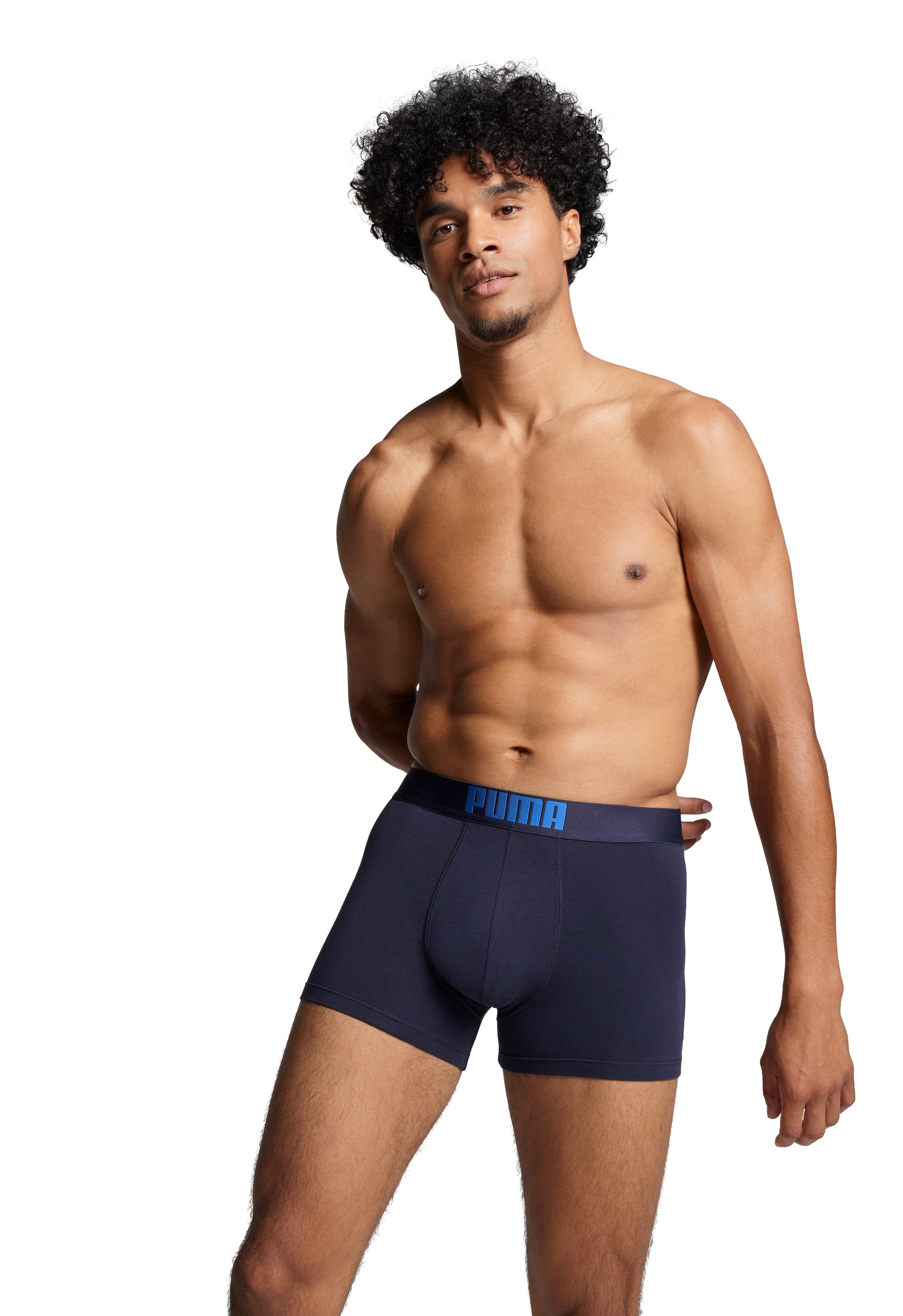 Puma Placed Logo Men's Boxer Underwear 2 Pack - Blue