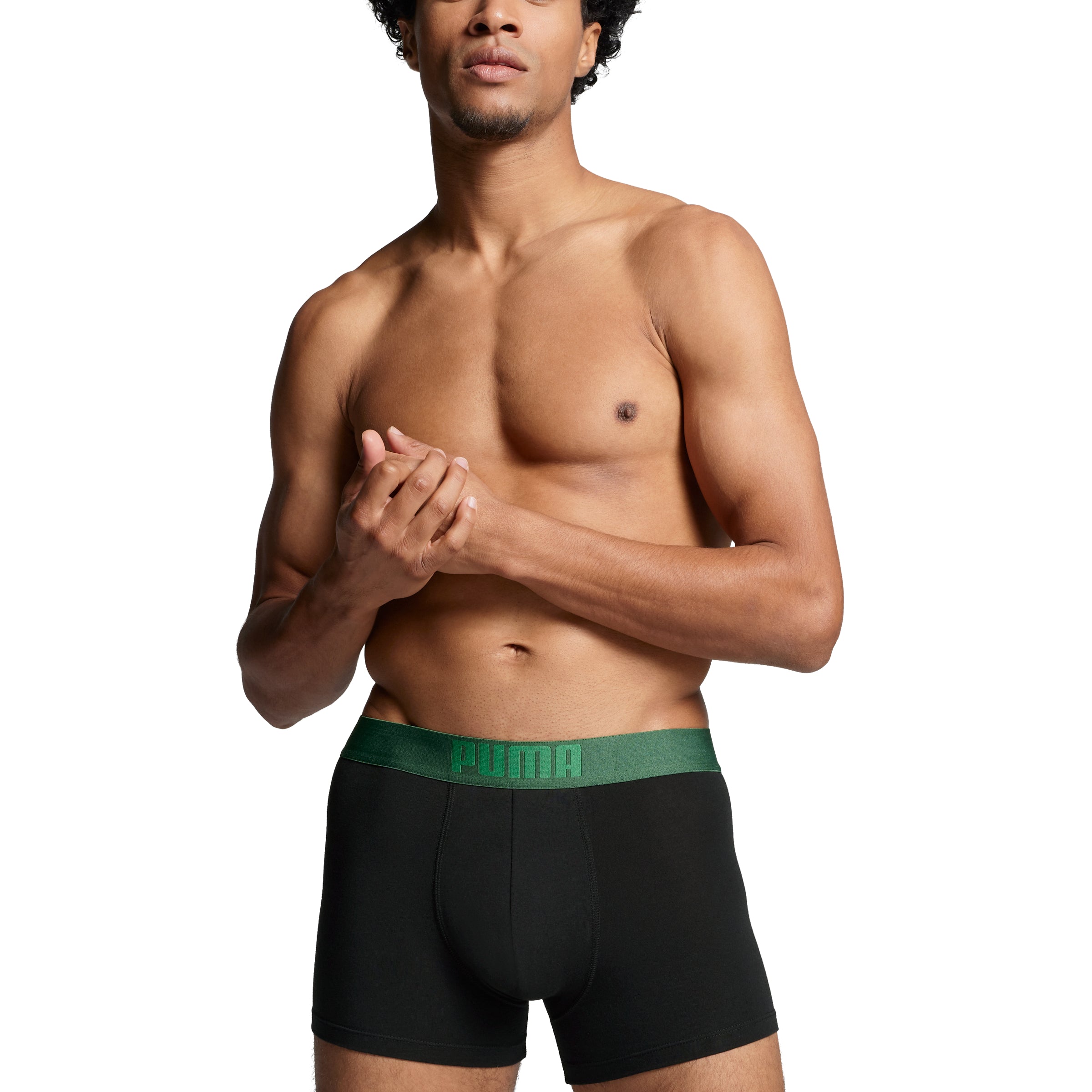 Puma Placed Logo Men's Boxer Underwear 2 Pack - Green