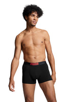 Puma Placed Logo Men's Boxer Underwear 2 Pack - Red/Black