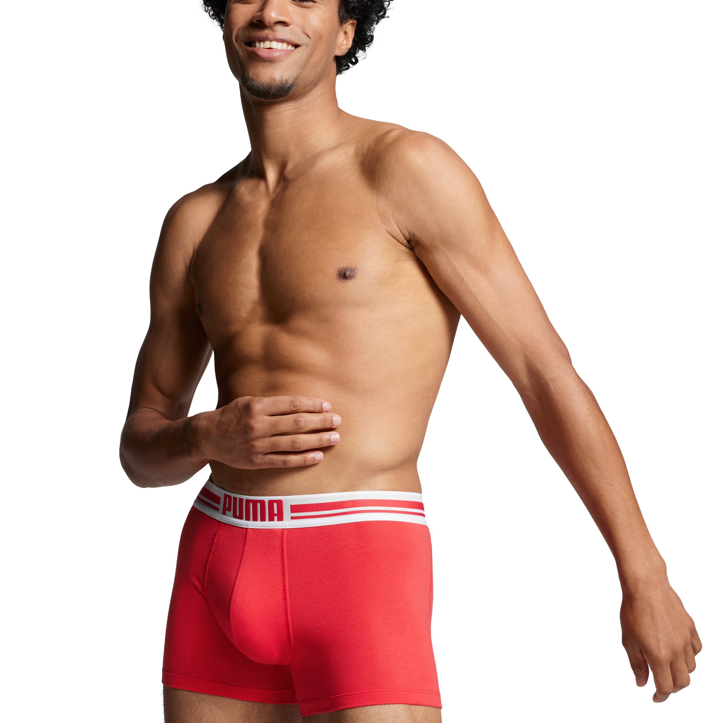 Puma Placed Logo Men's Boxer Underwear 2 Pack - Red/Black