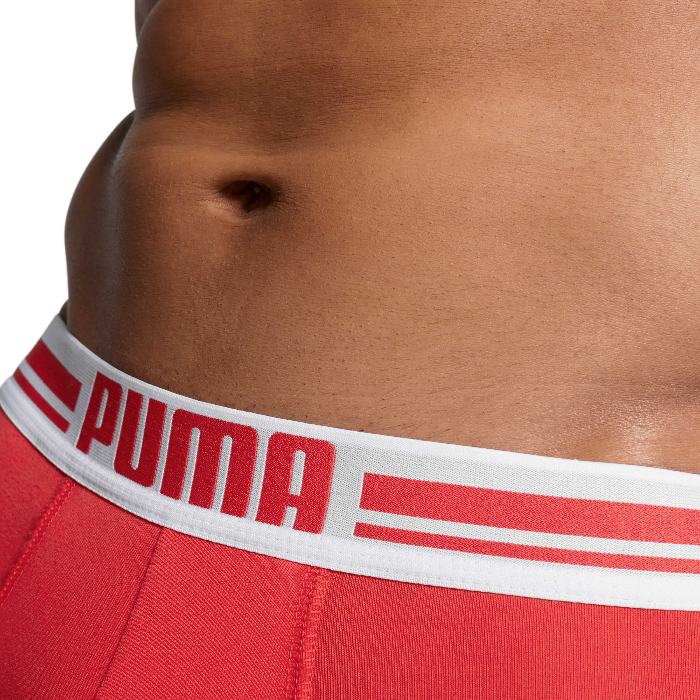Puma Placed Logo Men's Boxer Underwear 2 Pack - Red/Black