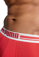 Puma Placed Logo Men's Boxer Underwear 2 Pack - Red/Black