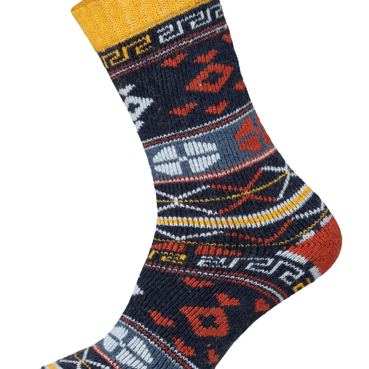 Hygge Nordic Wool Socks Navy | One Pair of Thick Norwegian Winter Socks