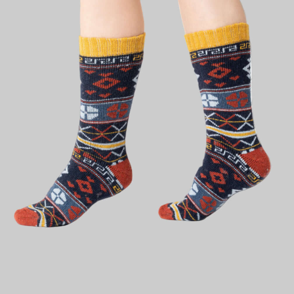 Hygge Nordic Wool Socks Navy | One Pair of Thick Norwegian Winter Socks