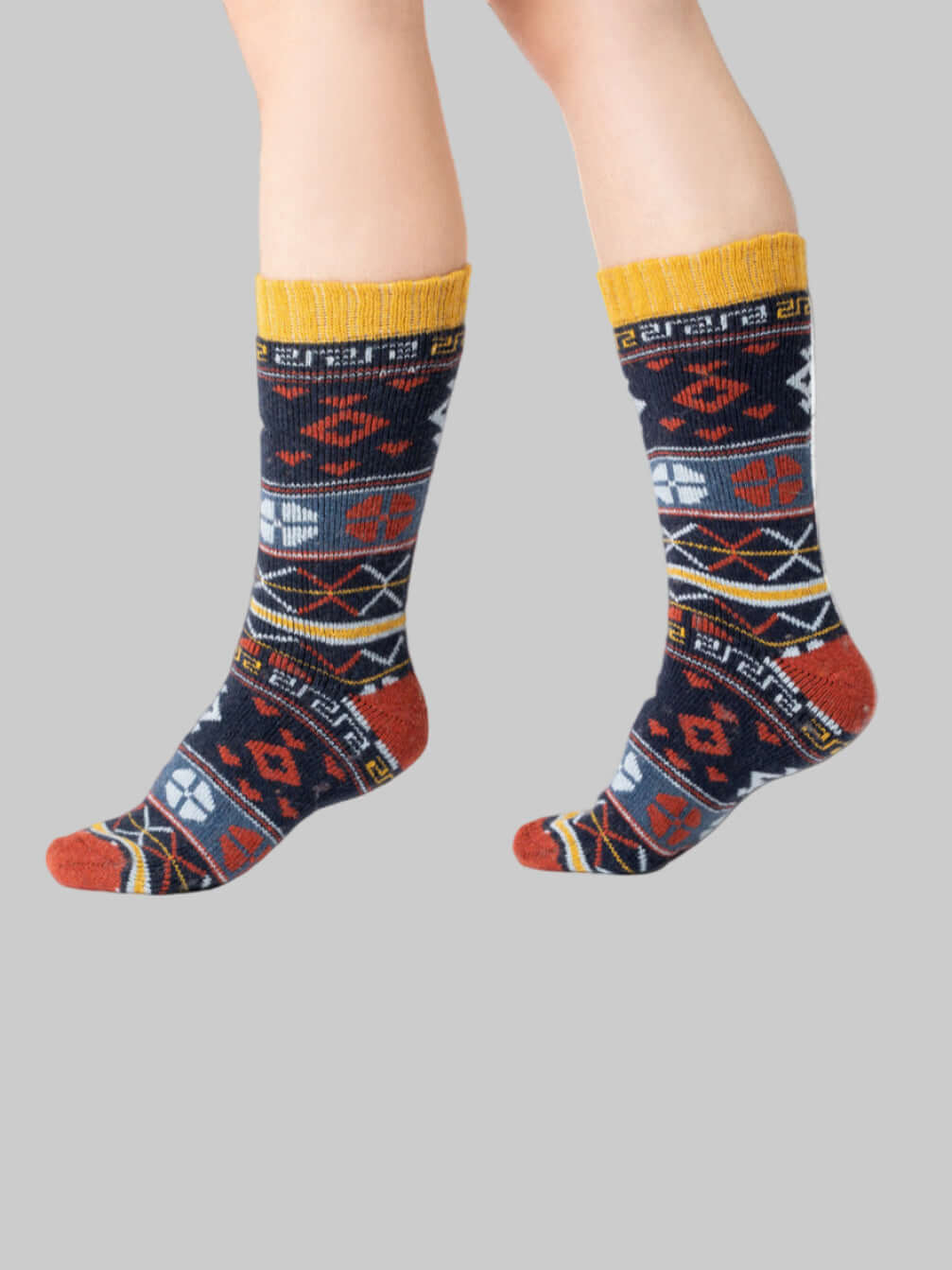 Hygge Nordic Wool Socks Navy | One Pair of Thick Norwegian Winter Socks