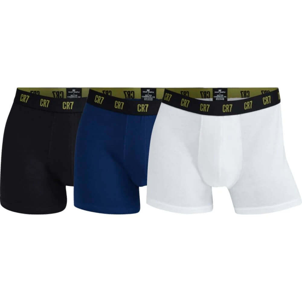 CR7 3-Pack Men's Cotton Fashion Trunk - Blue/White/Black