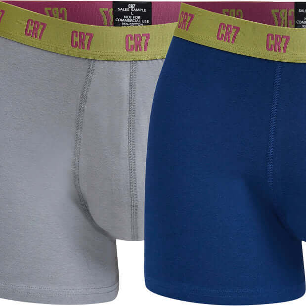 CR7 3-Pack Men's Cotton Fashion Trunk - Blue with grey