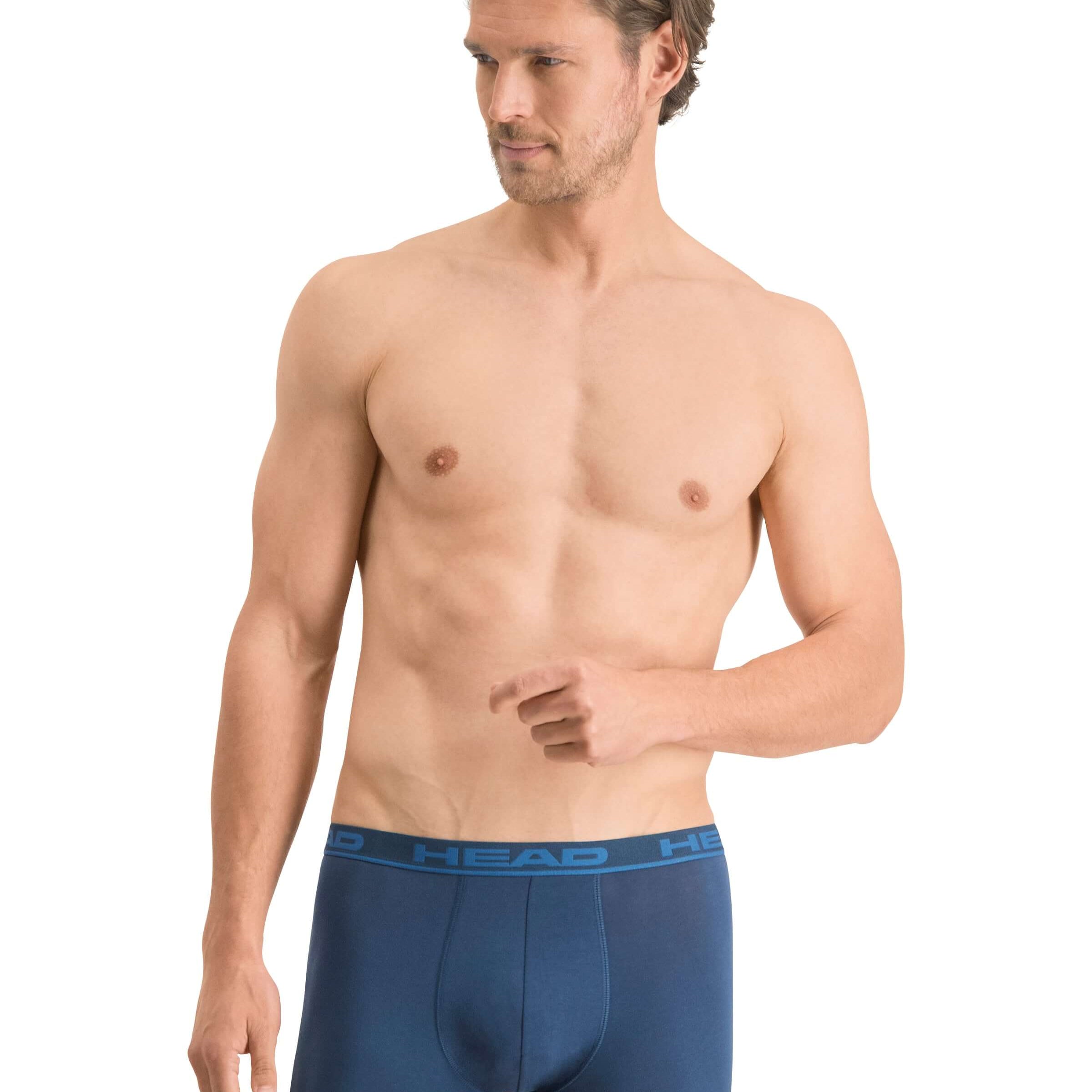 Head Mens 2 Pack Cotton Stretch Boxer Briefs - Blue Heaven Underwear