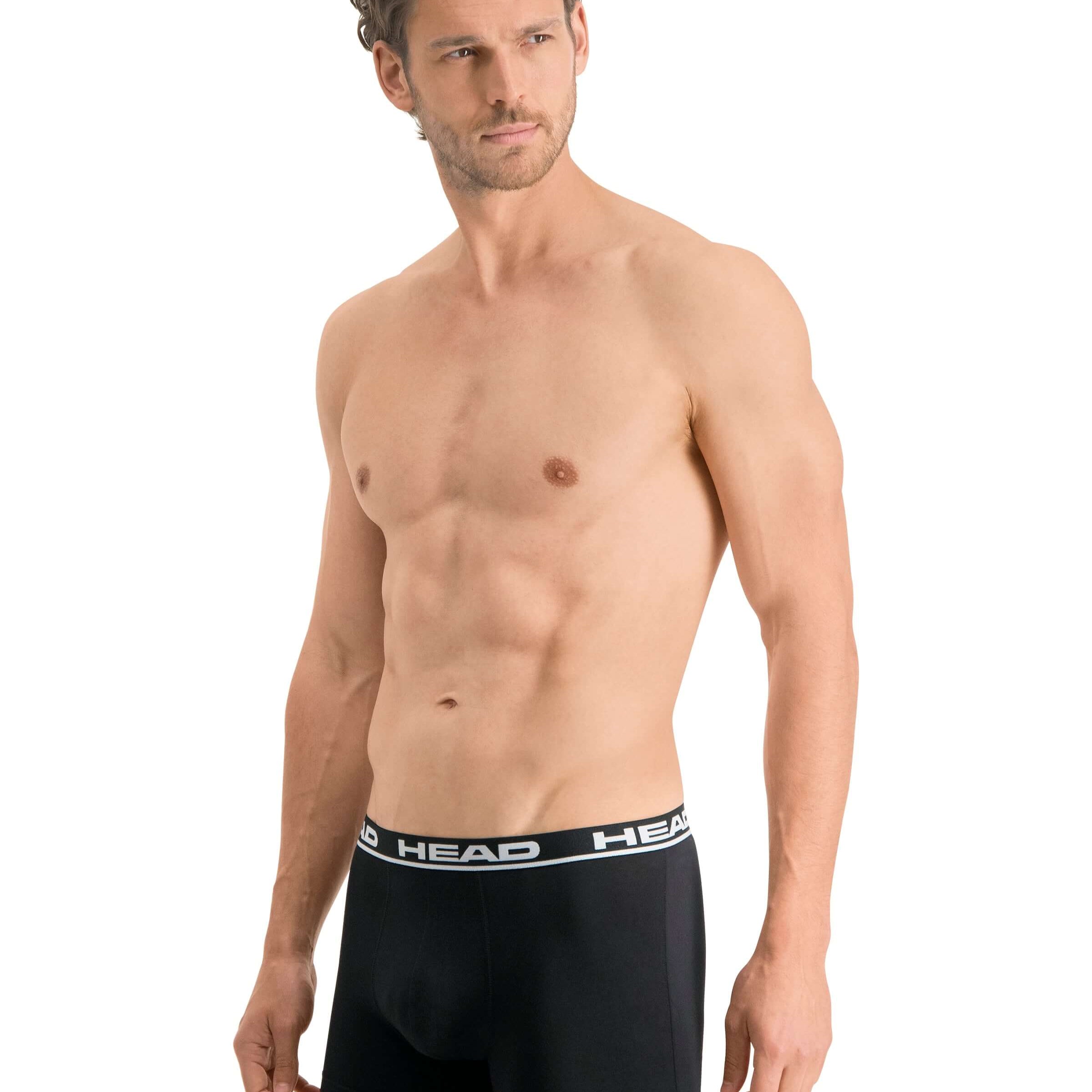 Head Mens 2 Pack Cotton Stretch Boxer Briefs - Black Pants
