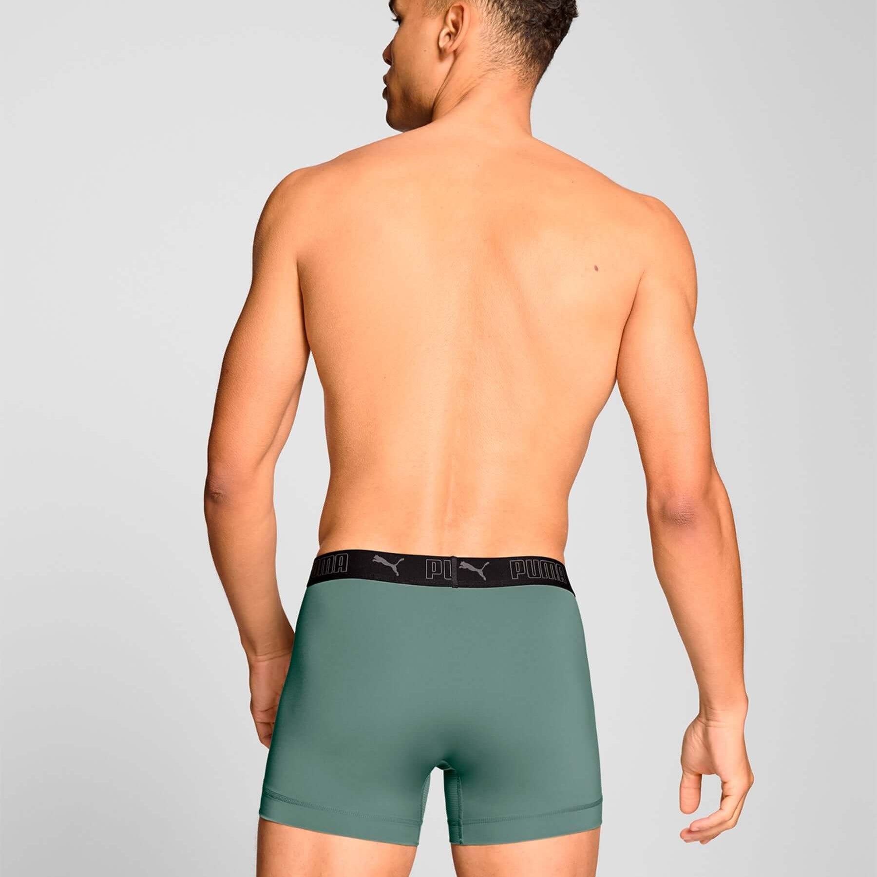 Puma Sports Microfiber 2 Pack Boxers - Green / Black