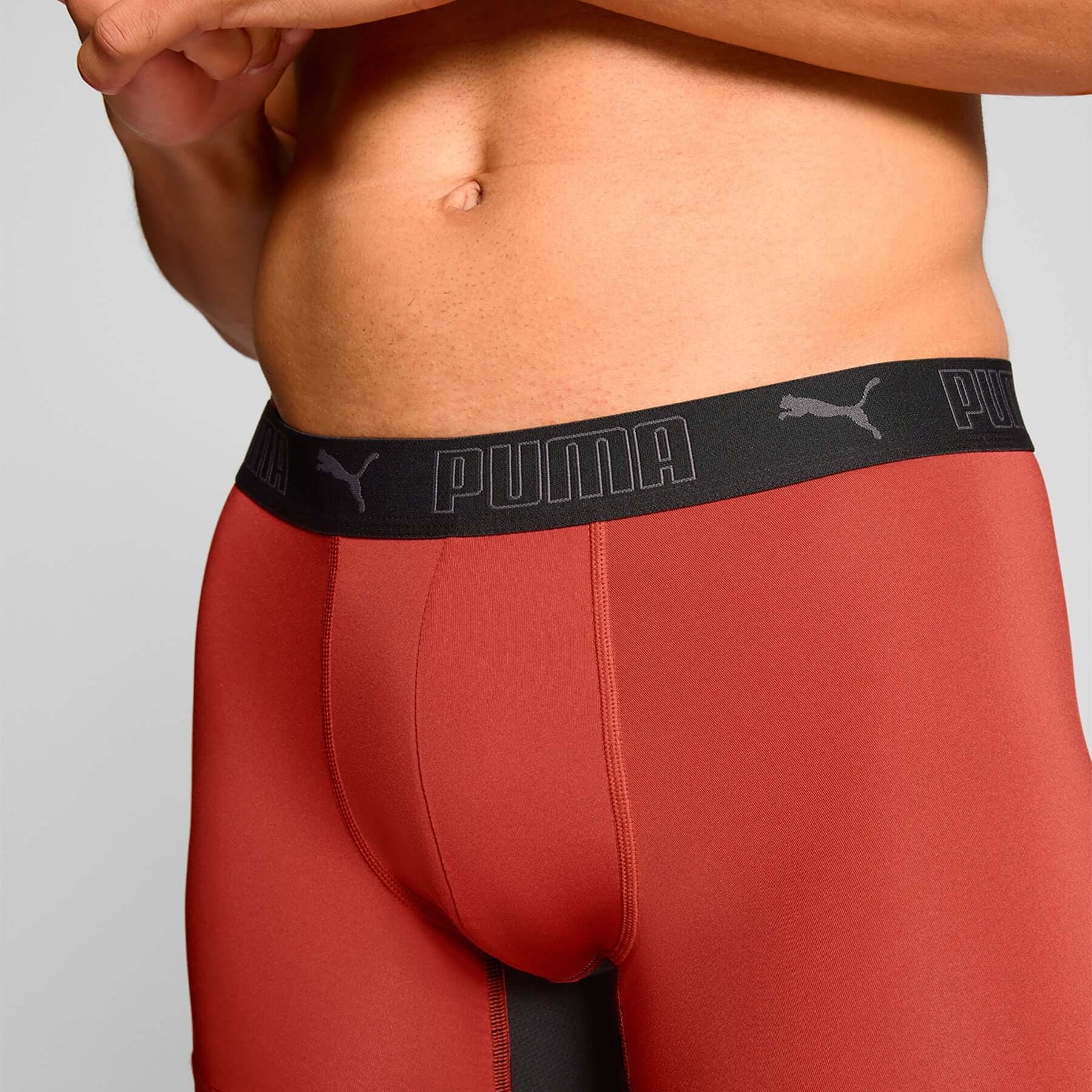 Puma Sports Microfiber 2 Pack Boxers - Red Fire / Black