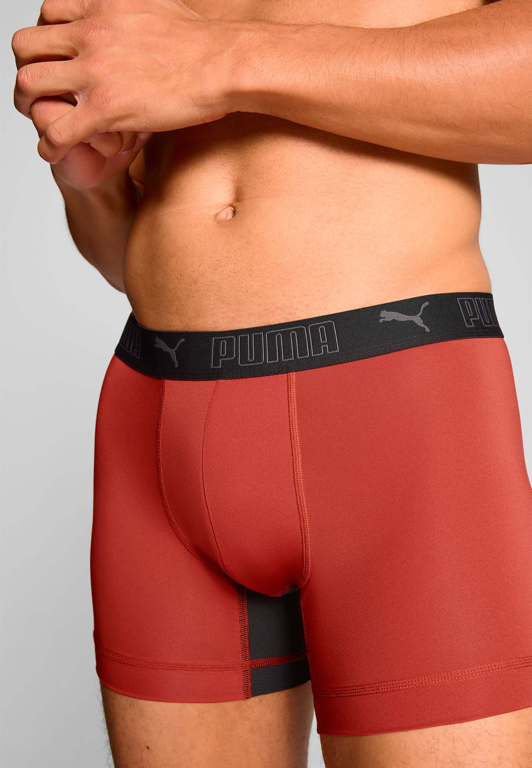 Puma Sports Microfiber 2 Pack Boxers - Red Fire / Black