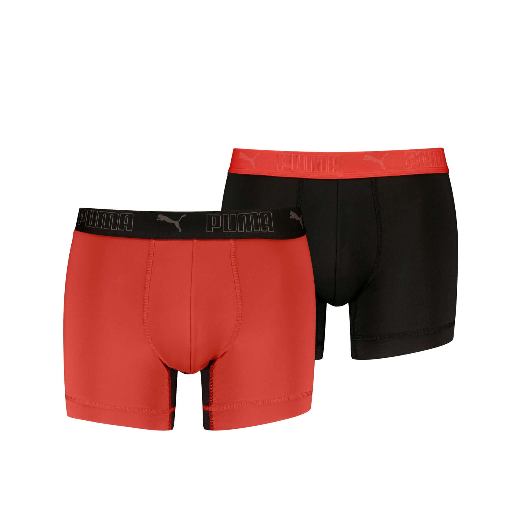 Puma Sports Microfiber 2 Pack Boxers - Red Fire / Black