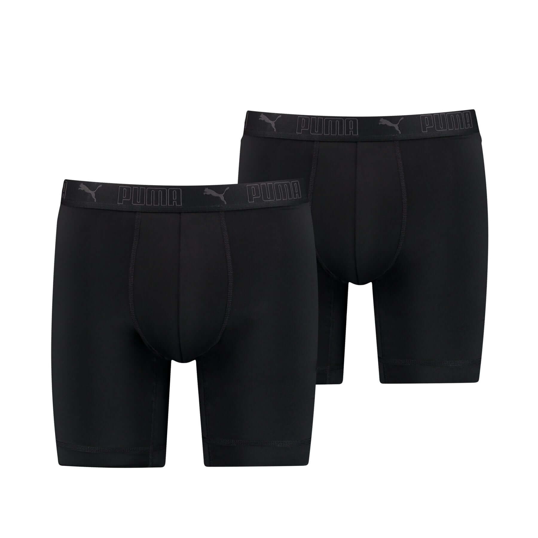Puma Sports Microfiber 2 Pack Long Boxers - Black