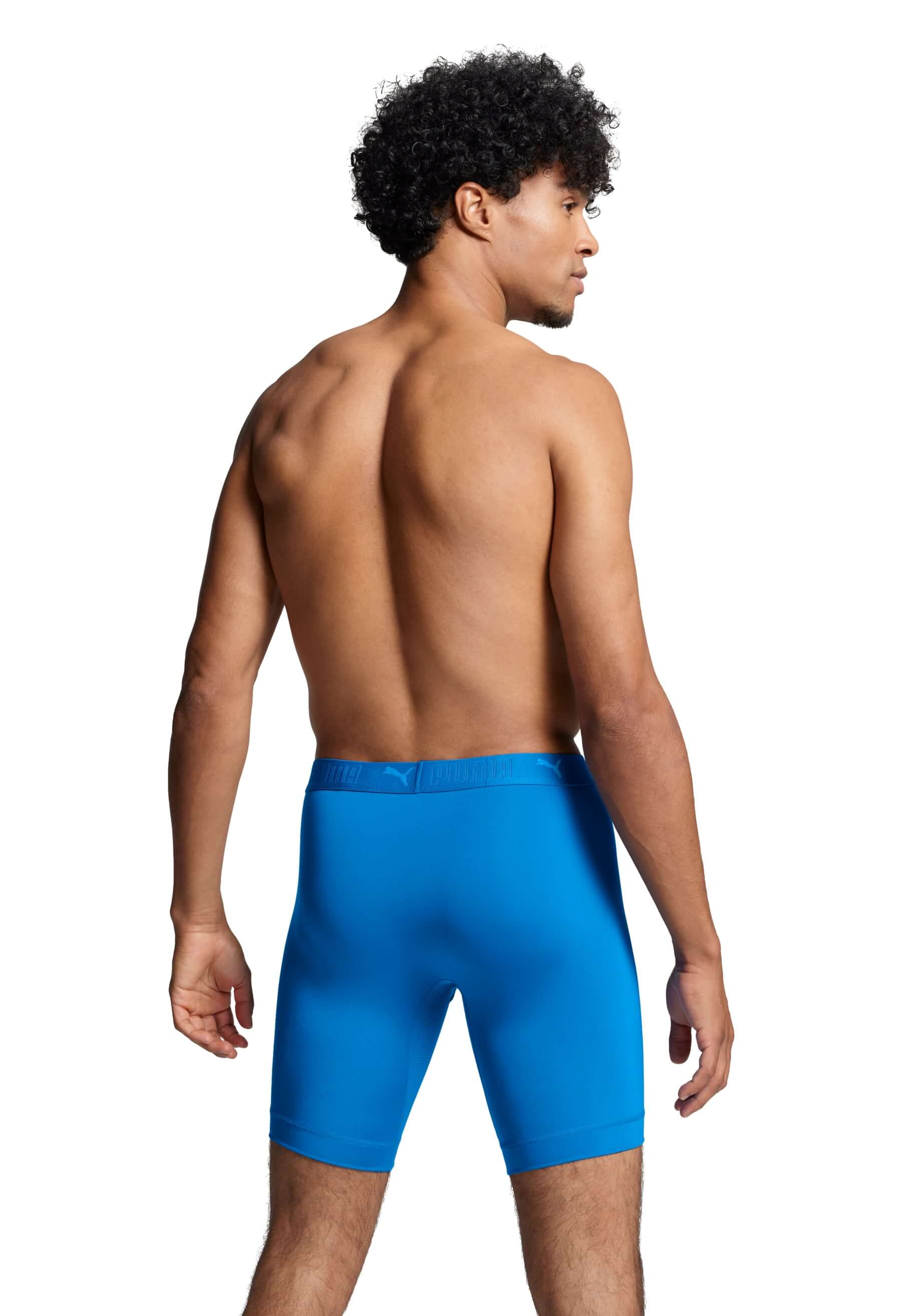 Puma Sports Microfiber 2 Pack Long Boxers - Blue