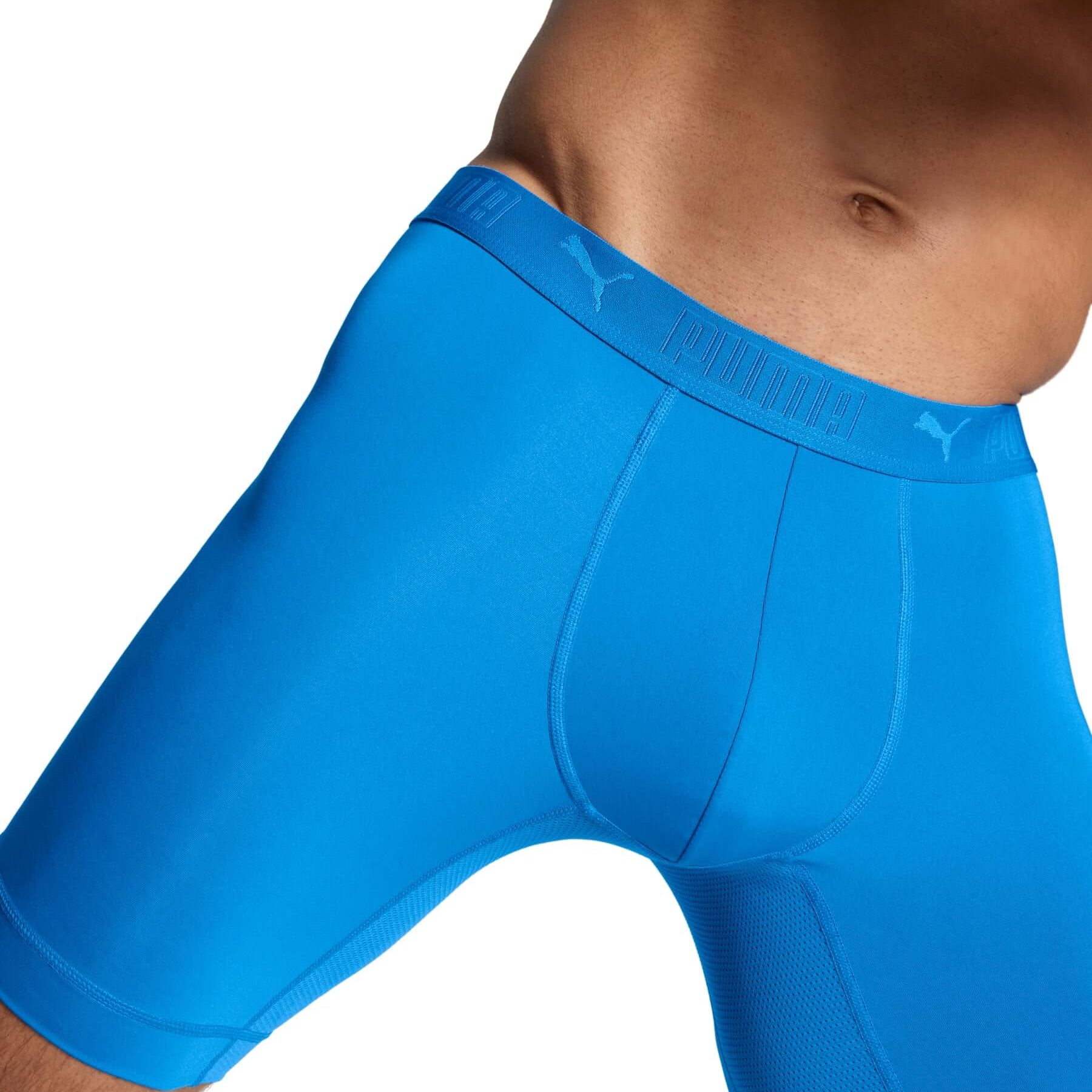 Puma Sports Microfiber 2 Pack Long Boxers - Blue