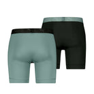Puma Sports Microfiber 2 Pack Long Boxers - Dark Sage / Black