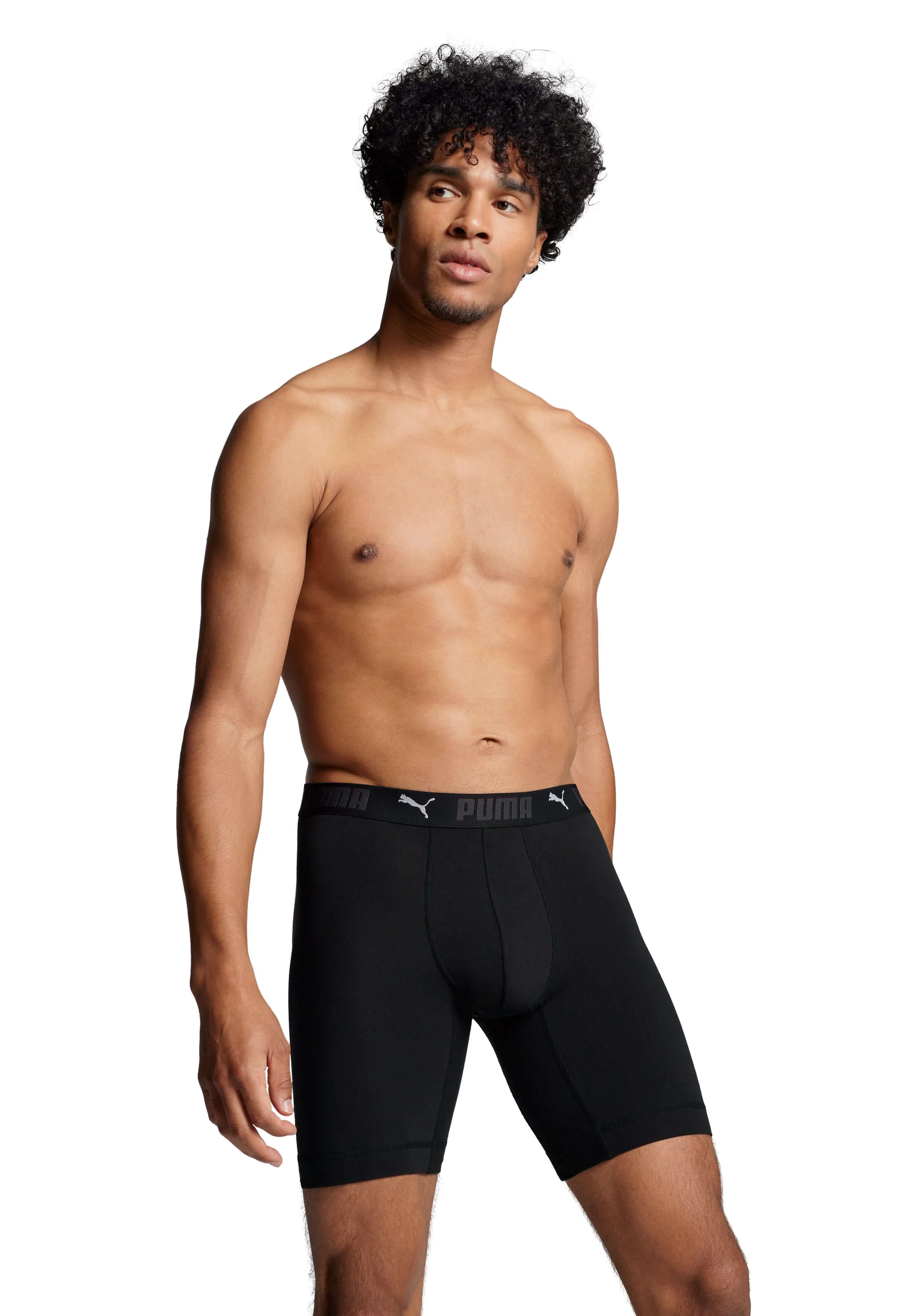 Puma Sports Cotton 2 Pack Long Boxers - Black