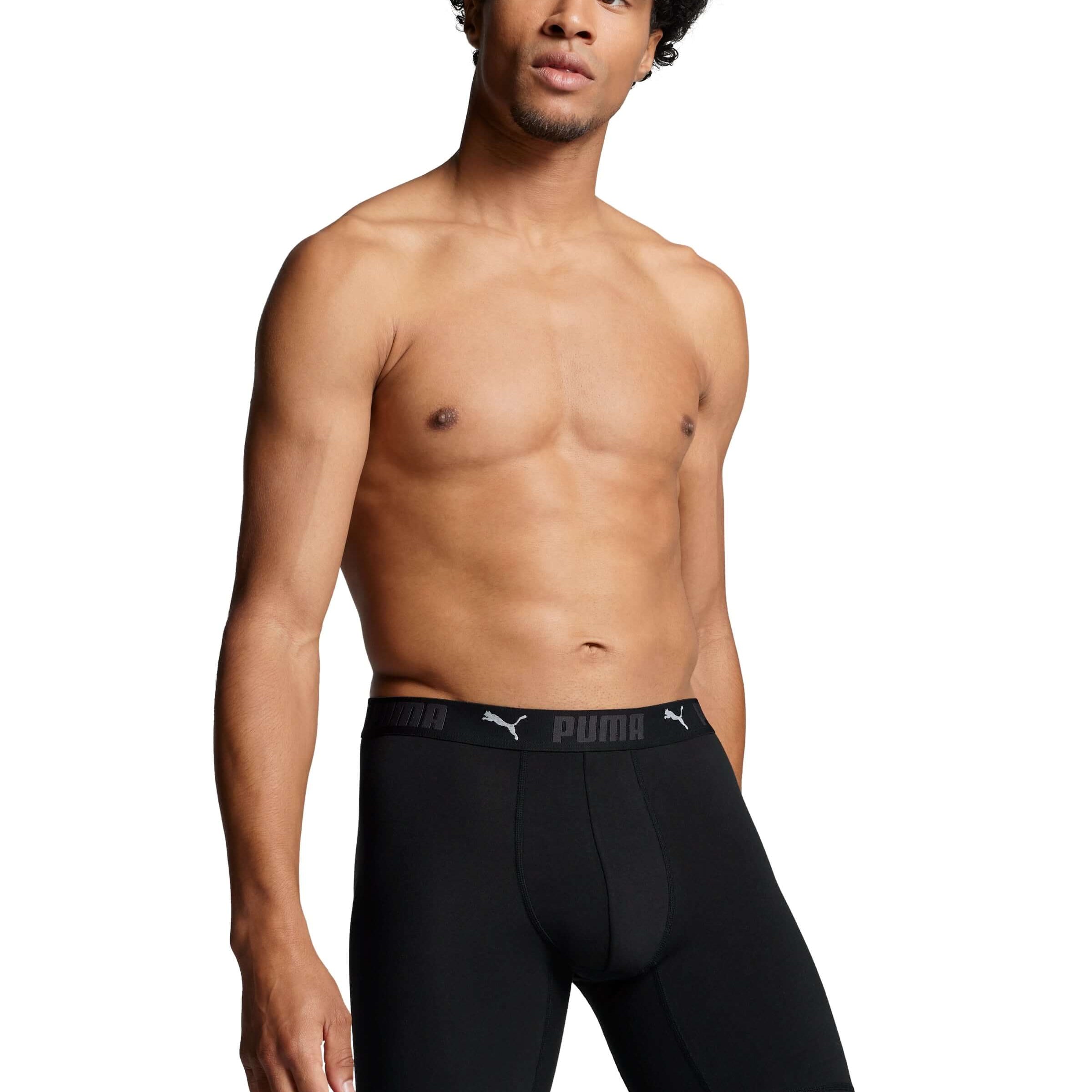 Puma Placed Logo Men's Boxer Underwear 2 Pack - Hot Heat / Dark Night