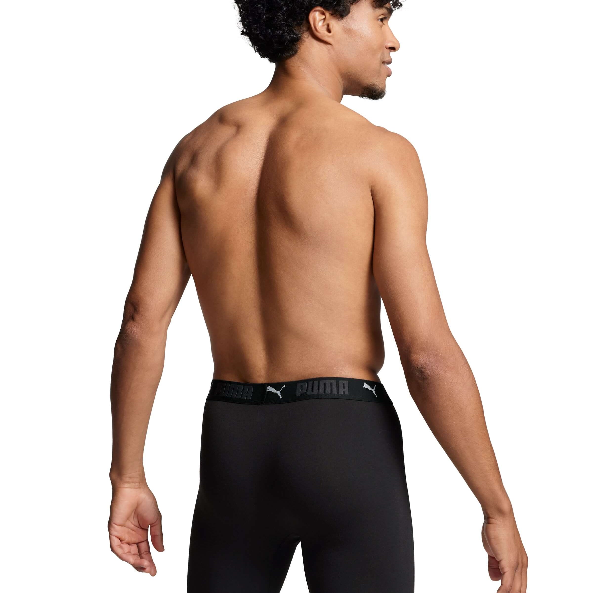 Puma Sports Cotton 2 Pack Long Boxers - Black