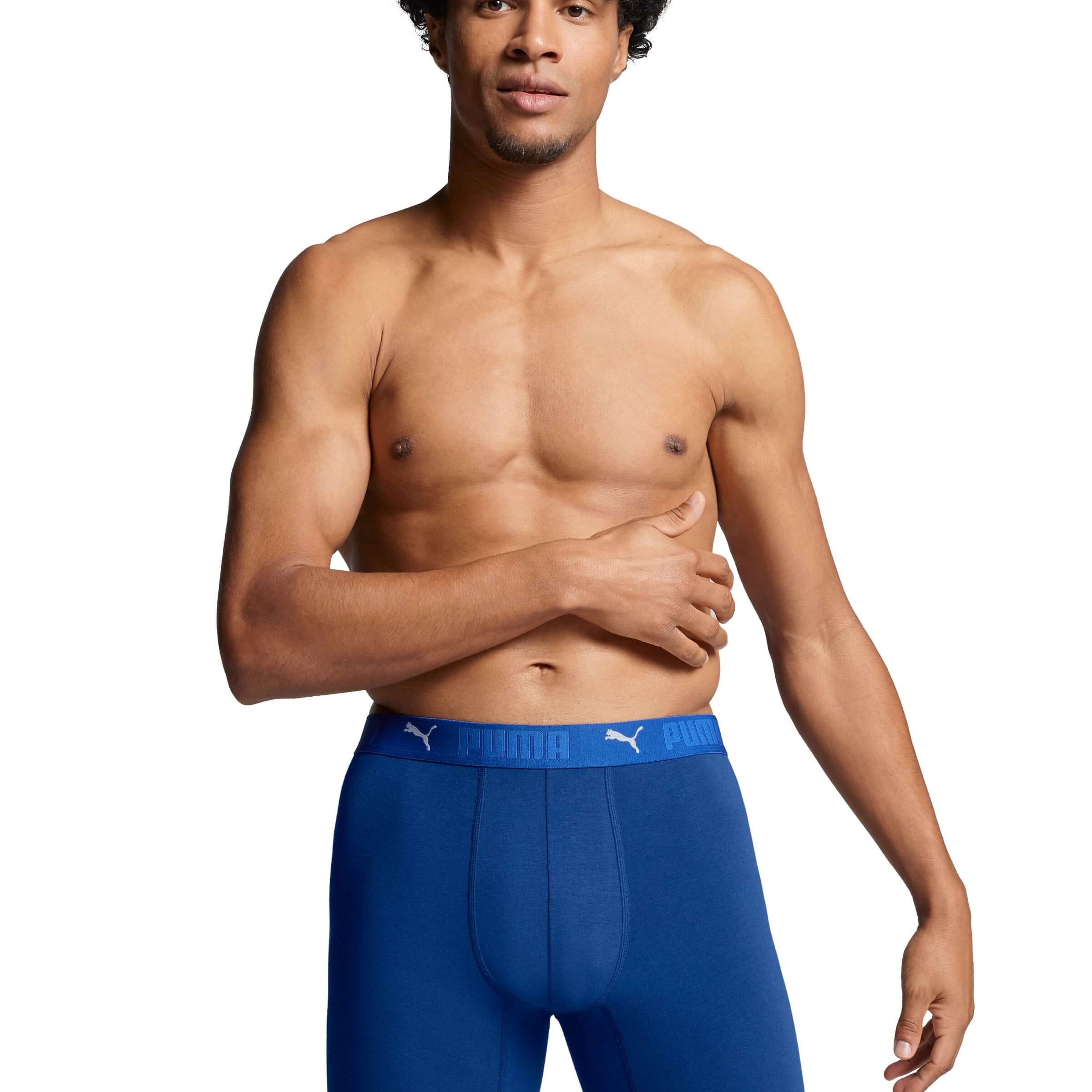 Puma Sports Cotton 2 Pack Long Boxers - Blue