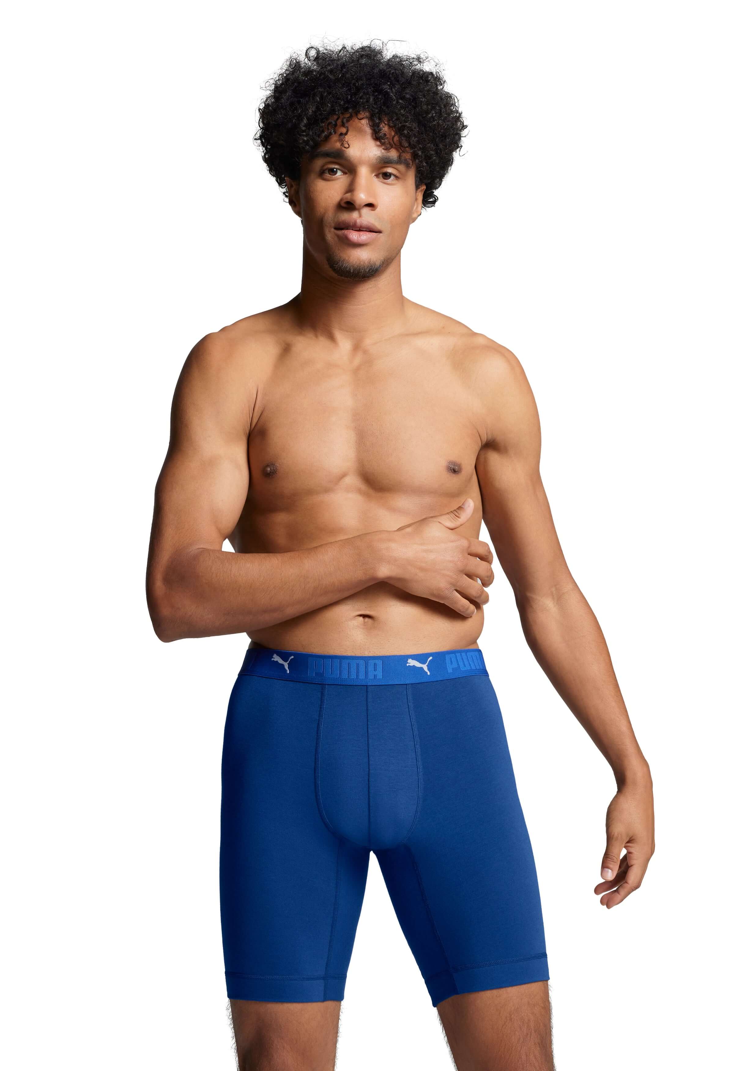 Puma Sports Cotton 2 Pack Long Boxers - Blue