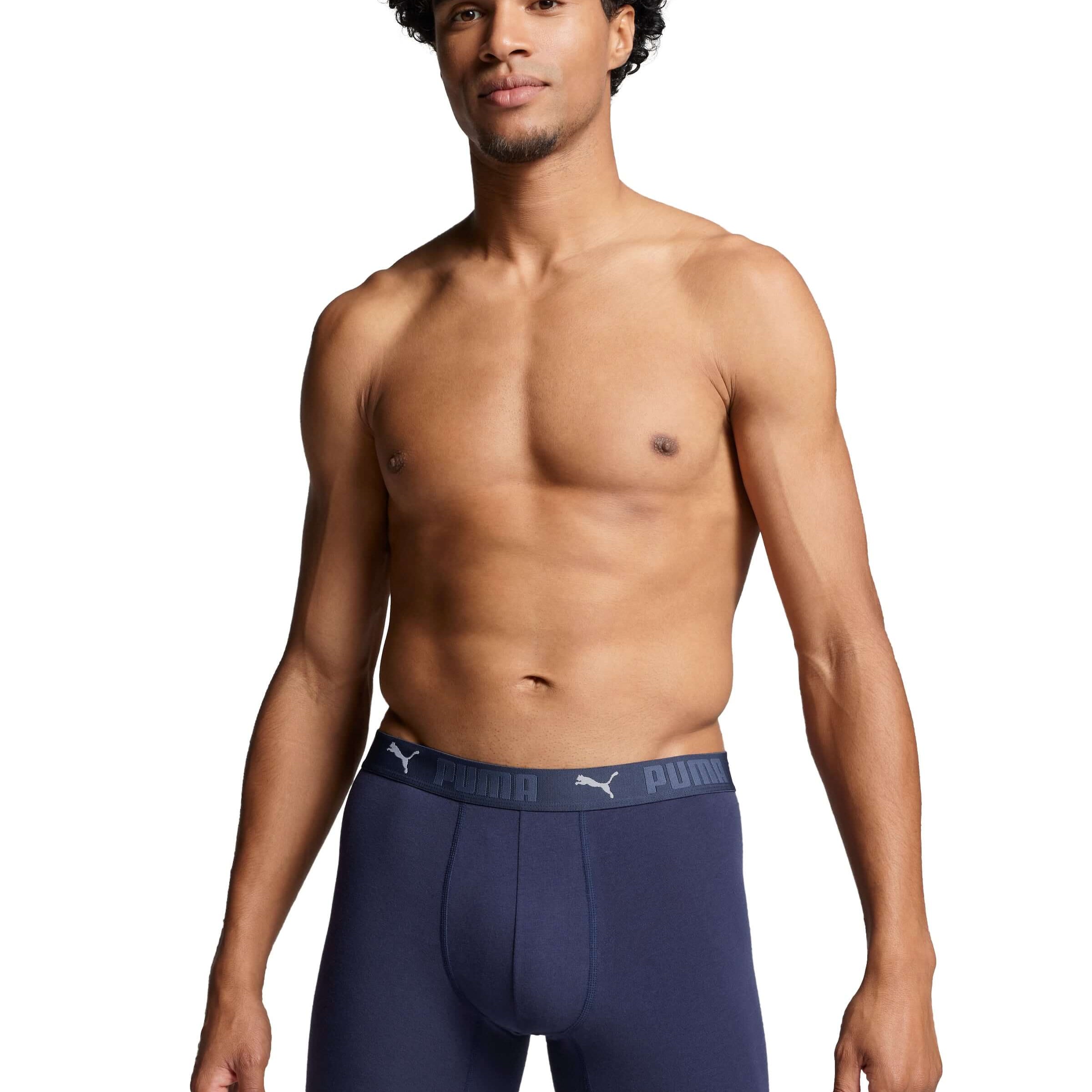 Puma Sports Cotton 2 Pack Long Boxers - Blue