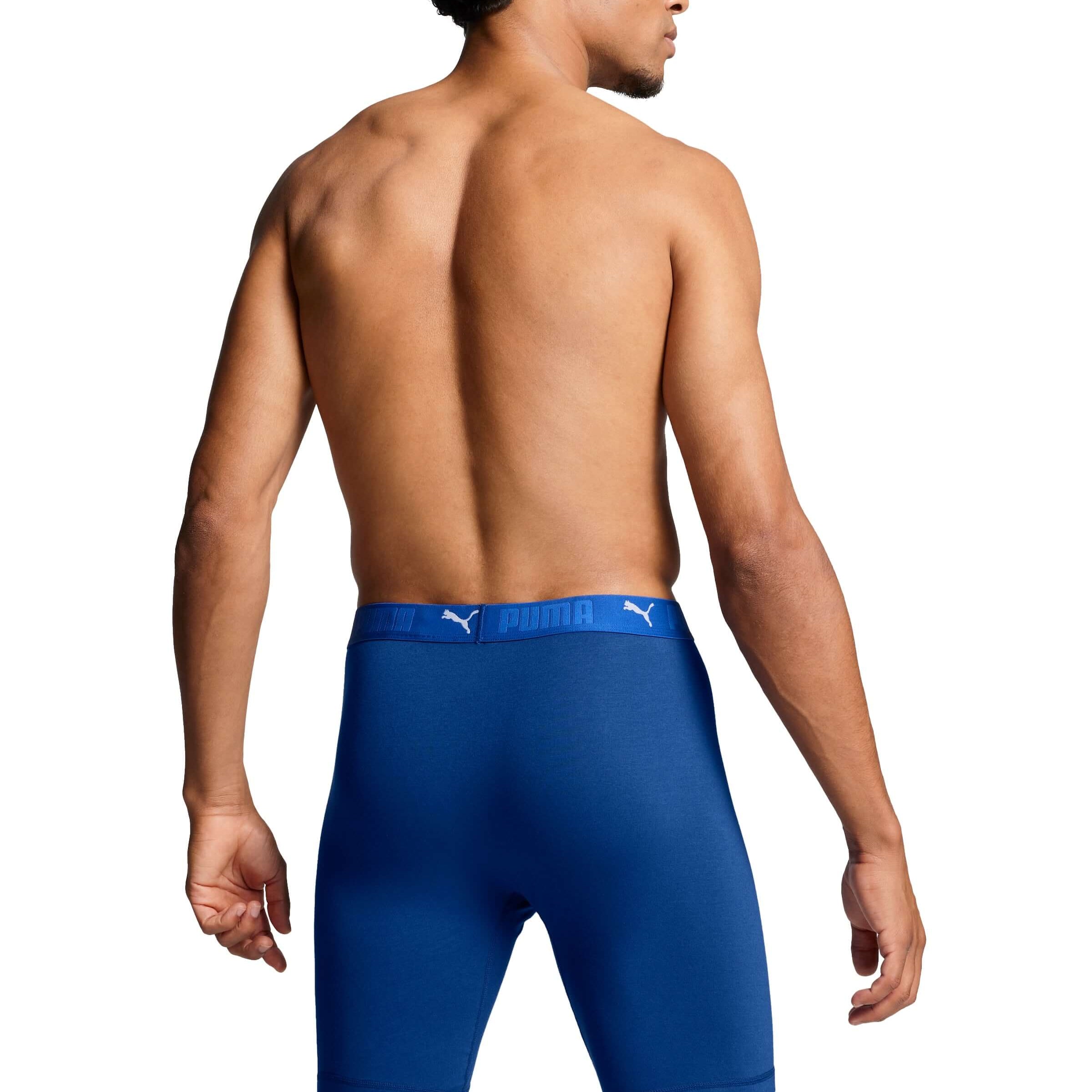 Puma Sports Cotton 2 Pack Long Boxers - Blue