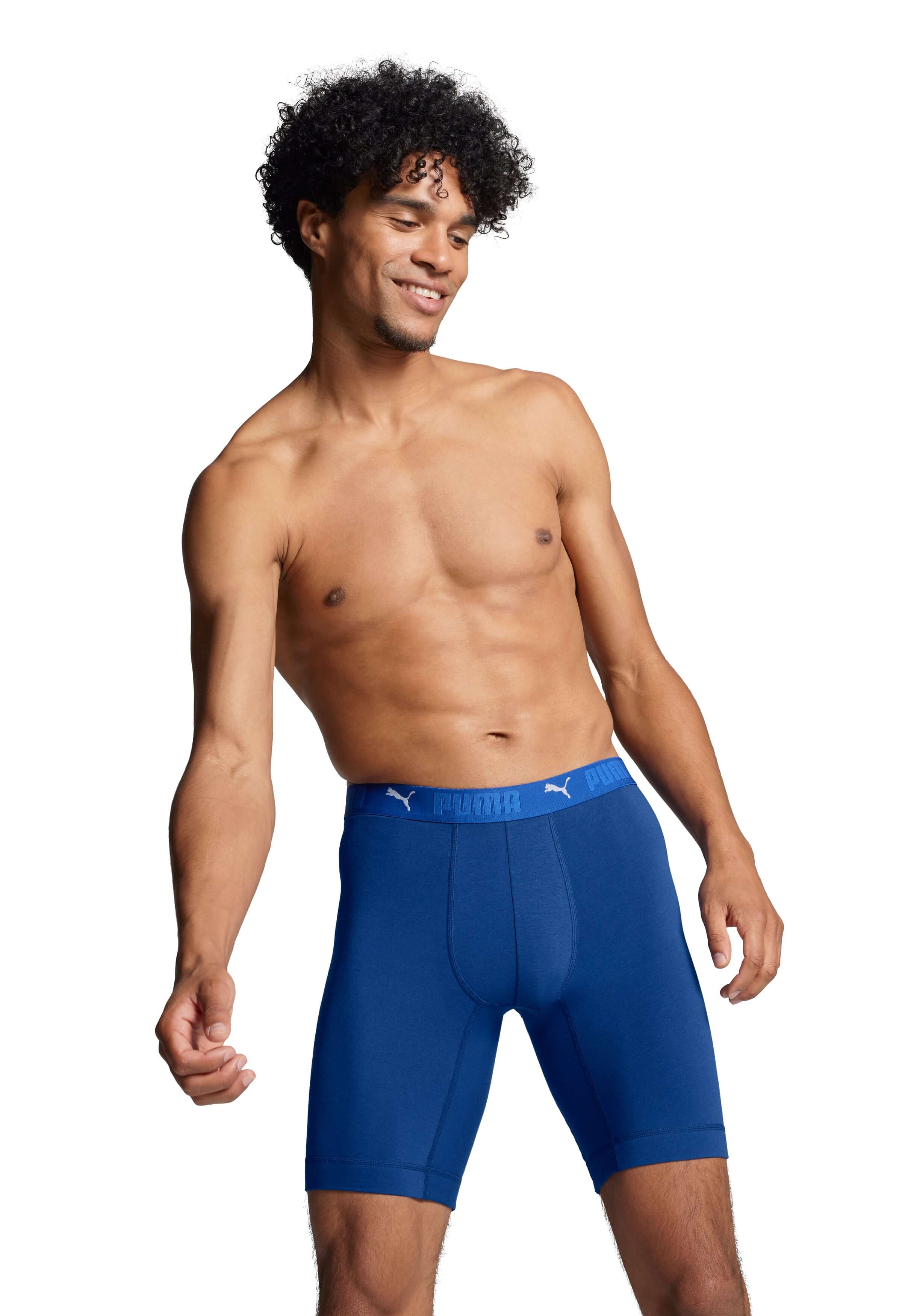 Puma Sports Cotton 2 Pack Long Boxers - Blue