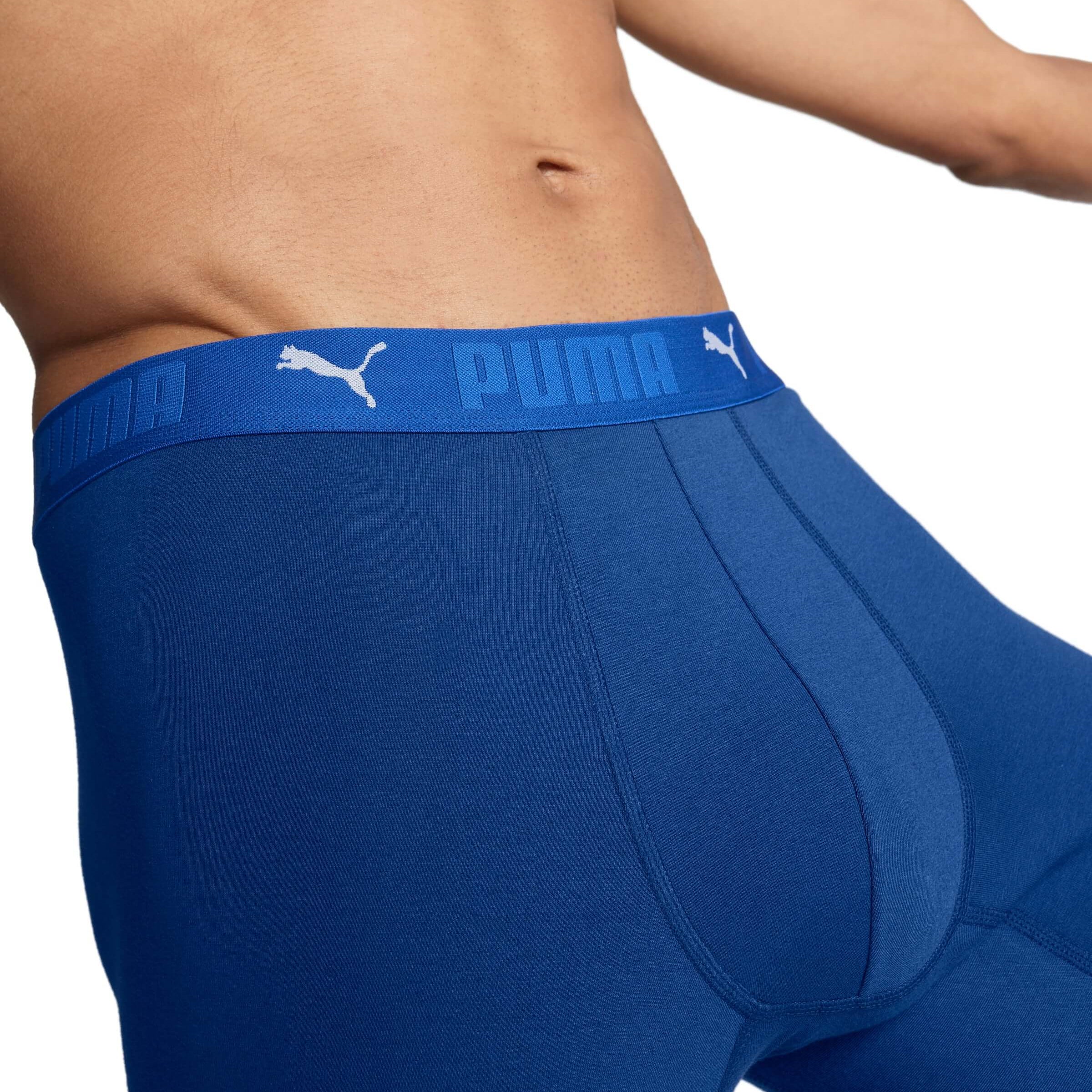 Puma Sports Cotton 2 Pack Long Boxers - Blue