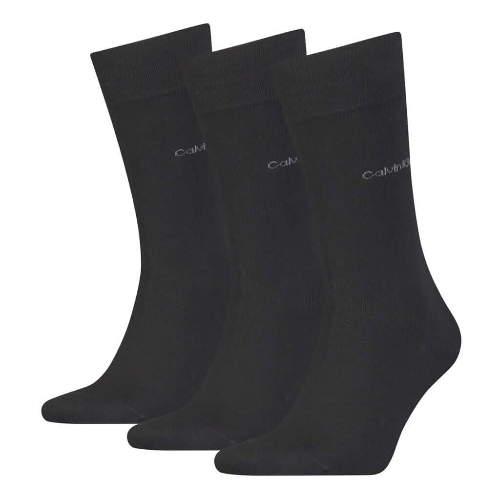 Calvin Klein 3 Pack Crew Socks - One Size, Black