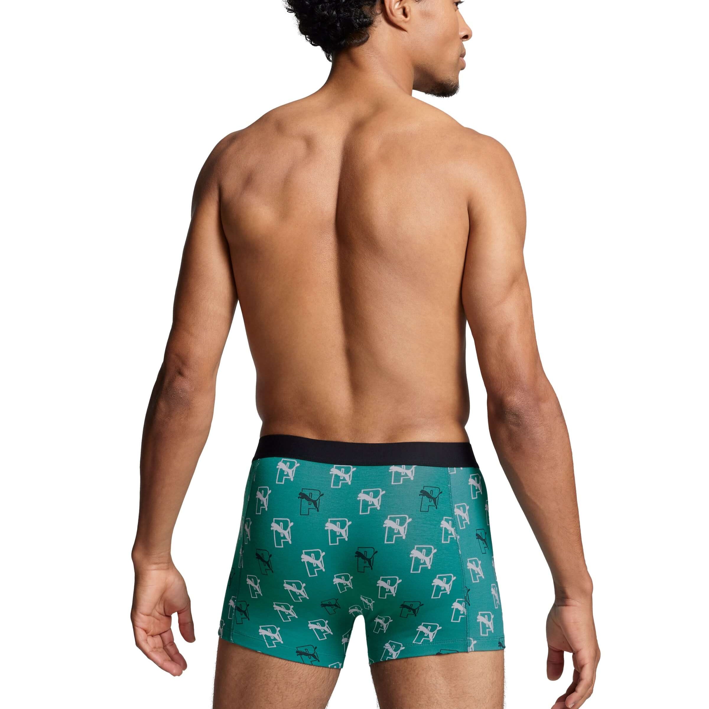 Puma Men Cat All Over Print 2 Pack Boxers - Teal
