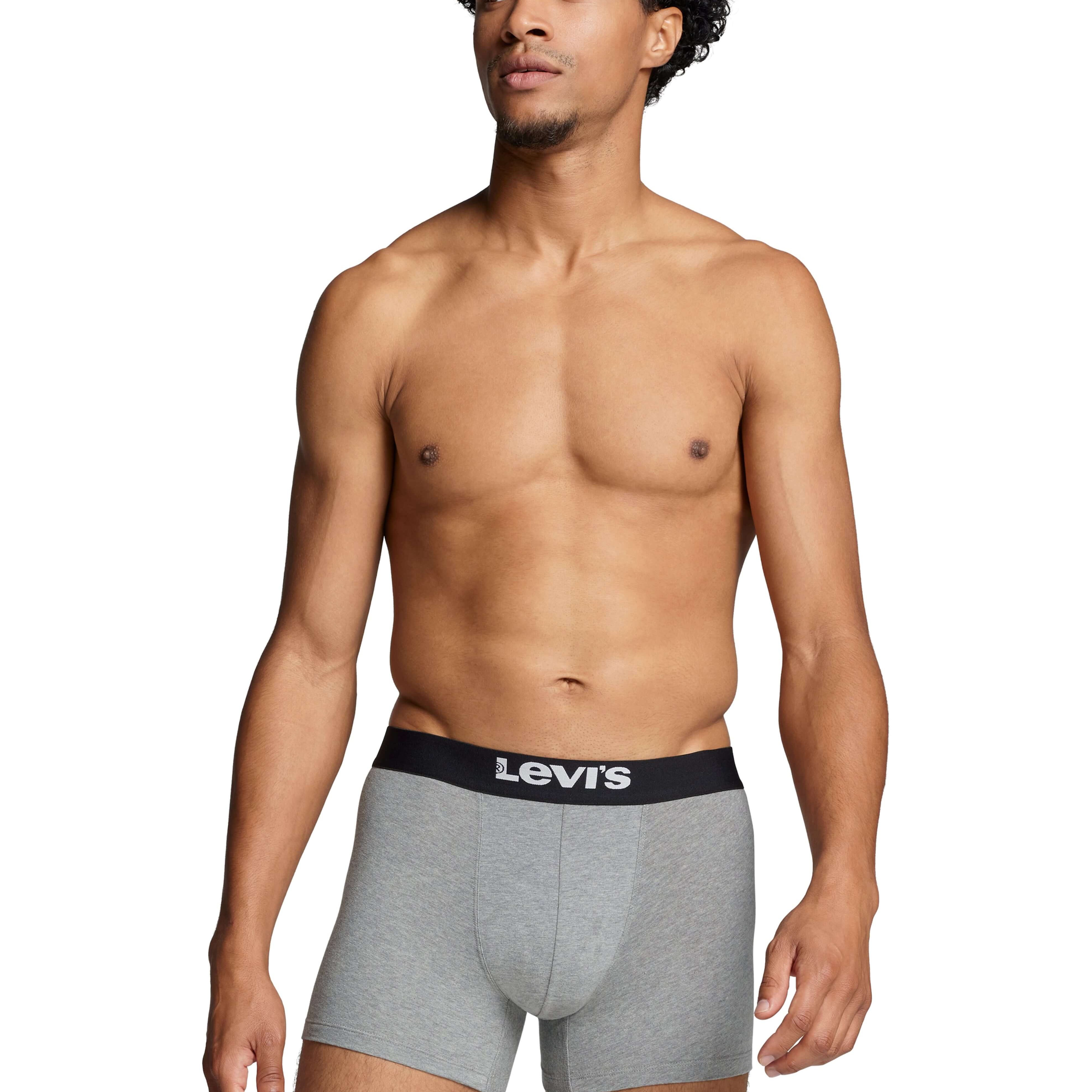 Levi's 2 pack Solid Organic Cotton Boxer Briefs - Grey Melange