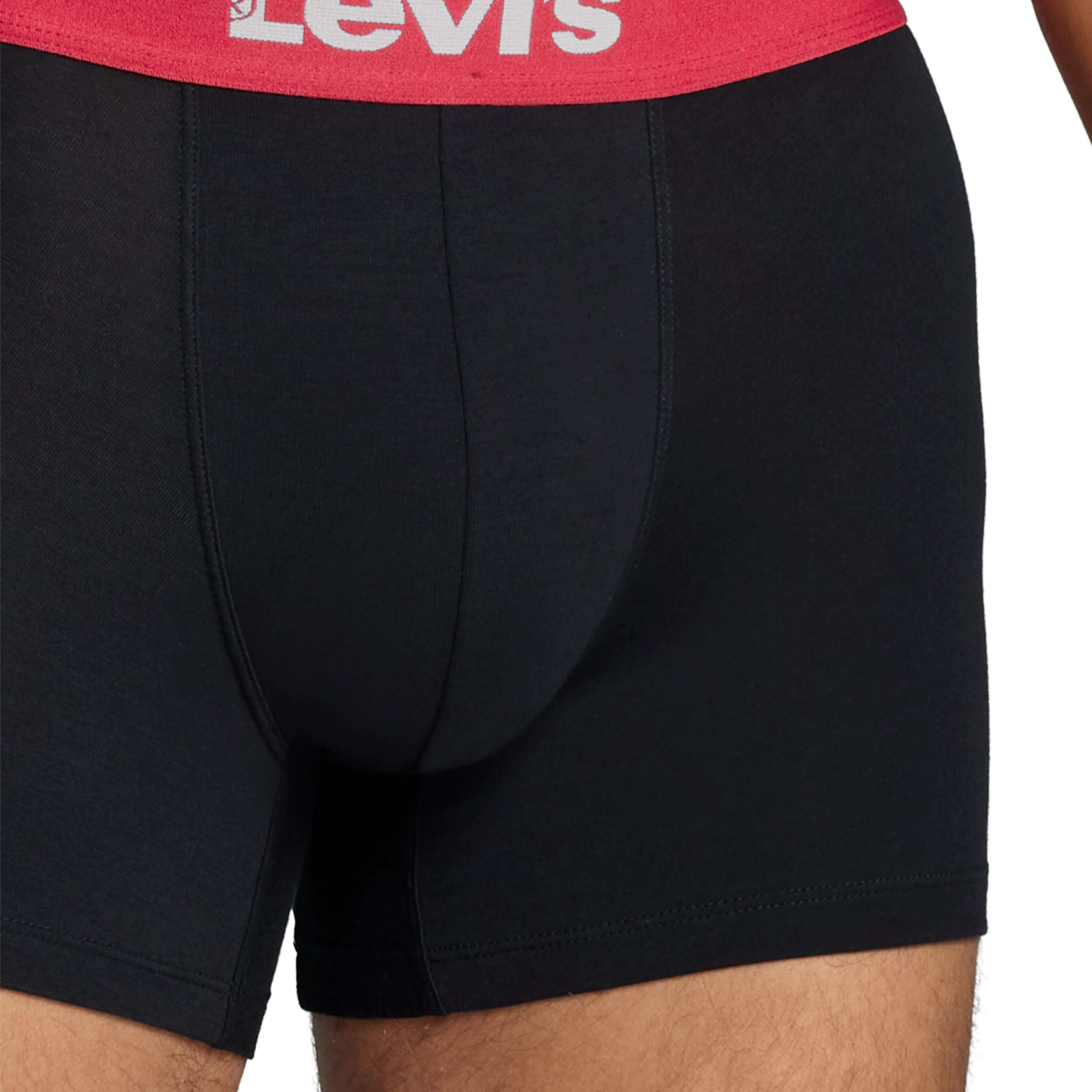 Levi's 2 pack Solid Organic Cotton Boxer Briefs - Black/Red