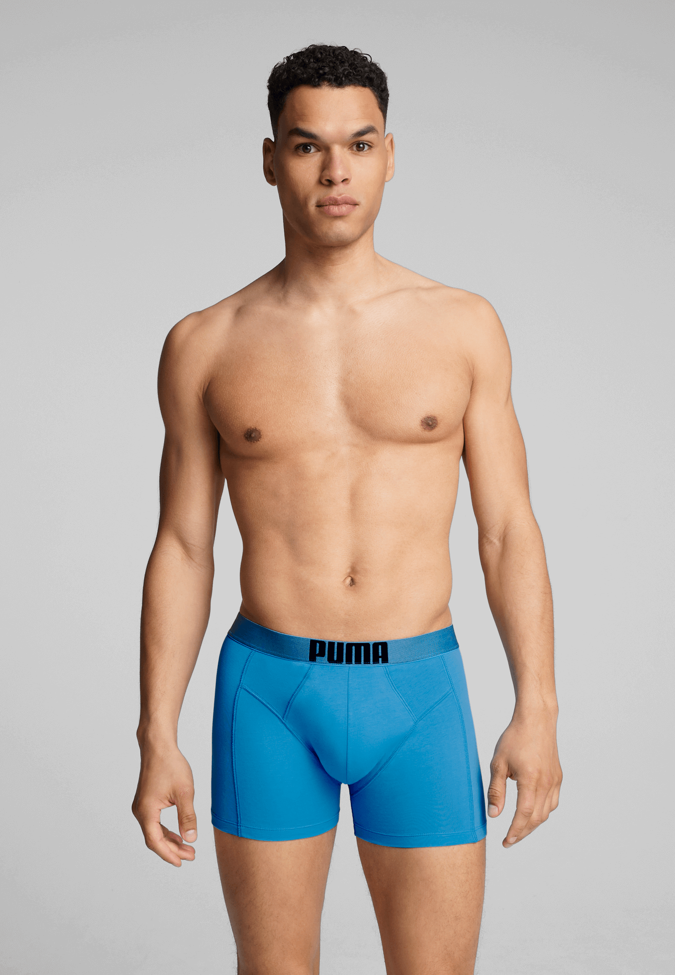 Puma Men New Pouch 2 Pack Boxers - Regal Blue / Black