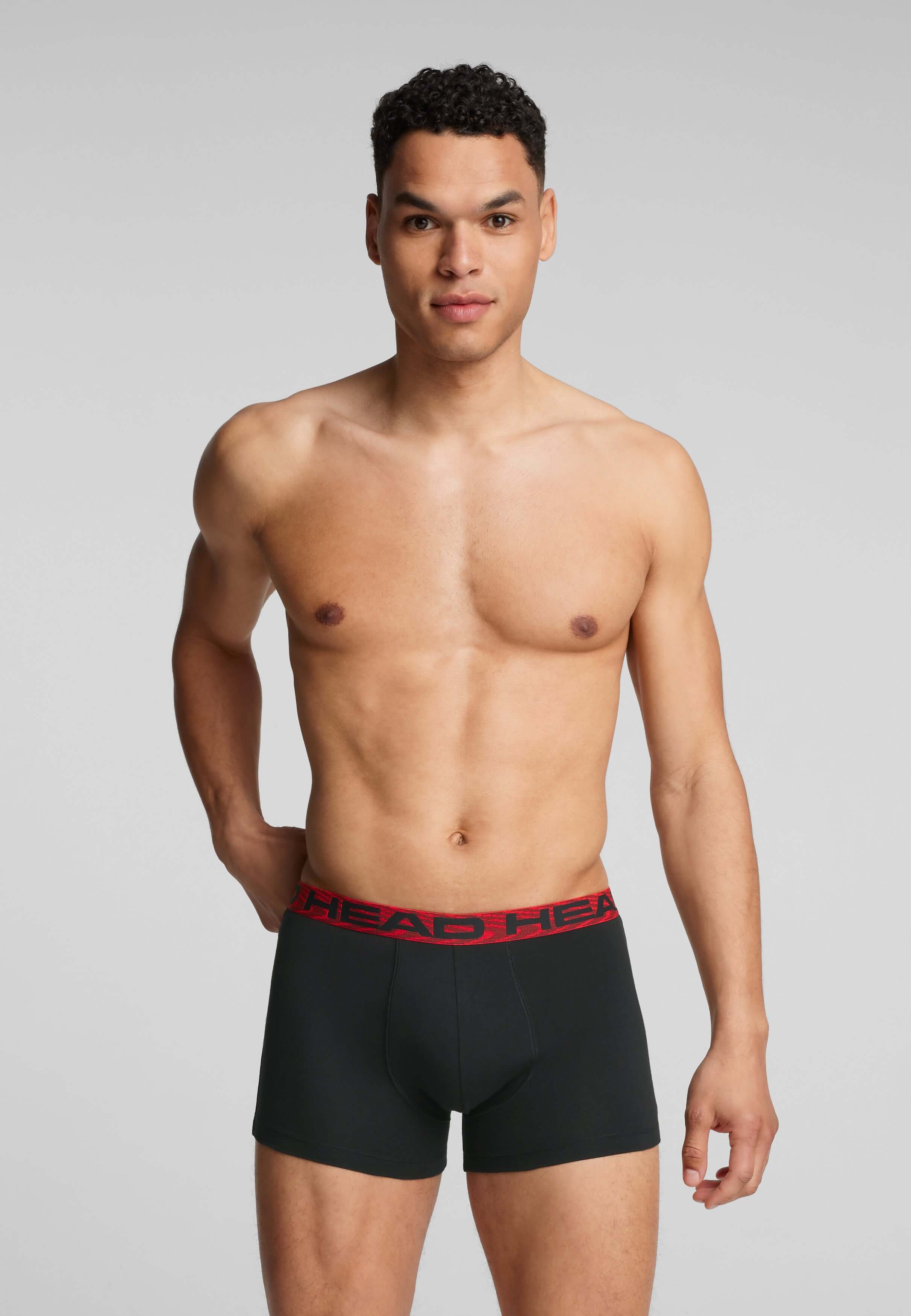 Head Mens 2 Pack Cotton Stretch Boxer Briefs - Black/Red Pants