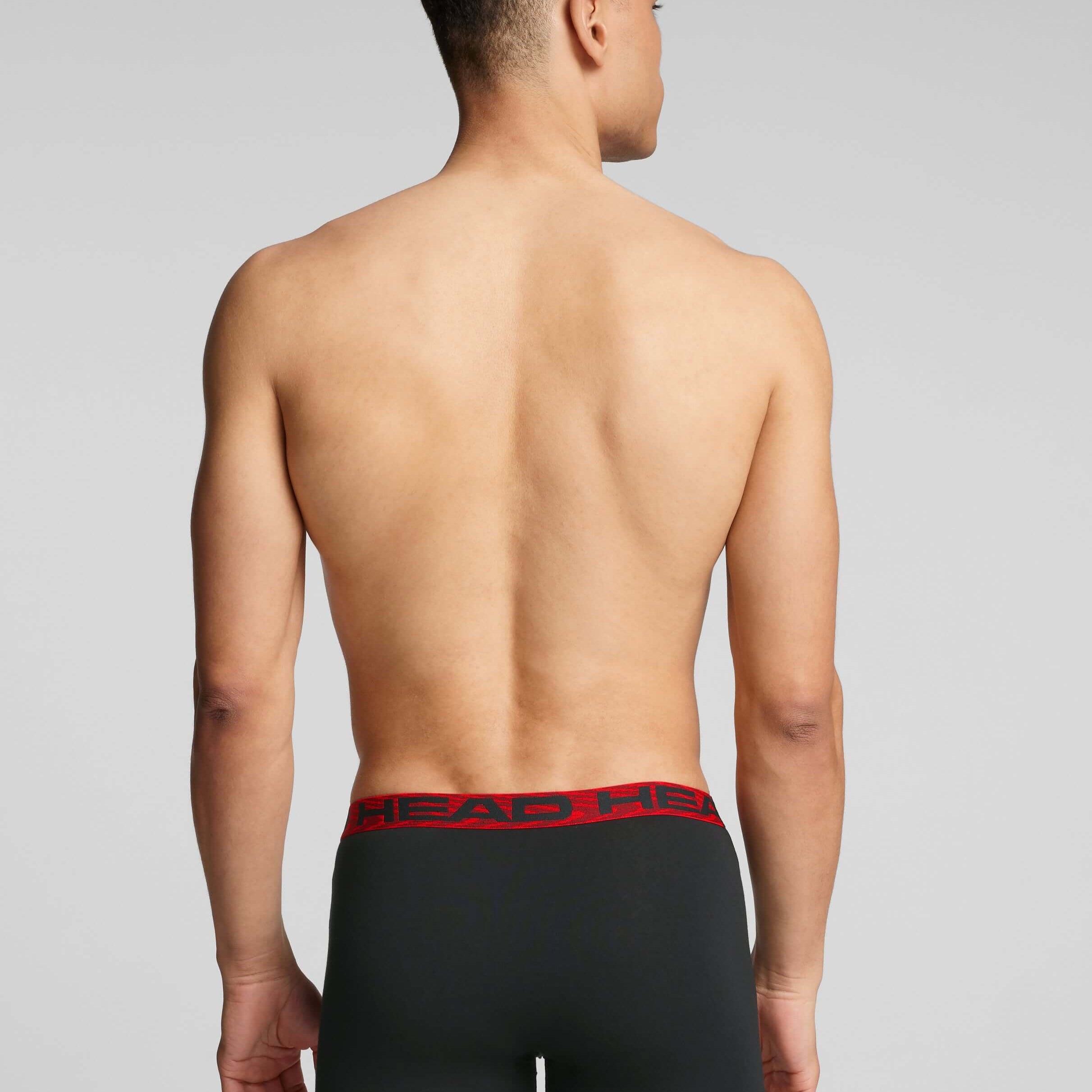 Head Mens 2 Pack Cotton Stretch Boxer Briefs - Black/Red Pants