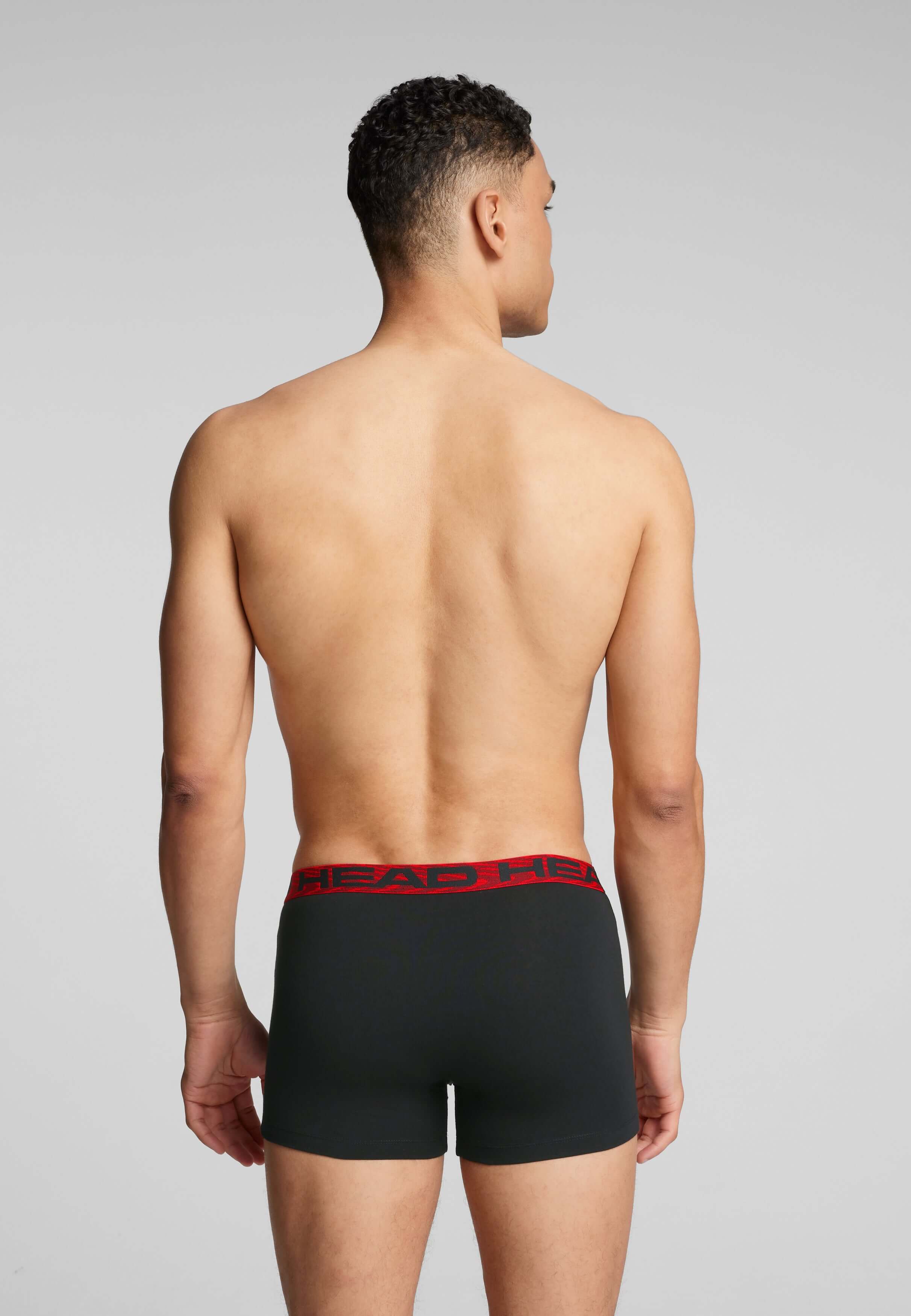 Head Mens 2 Pack Cotton Stretch Boxer Briefs - Black/Red Pants