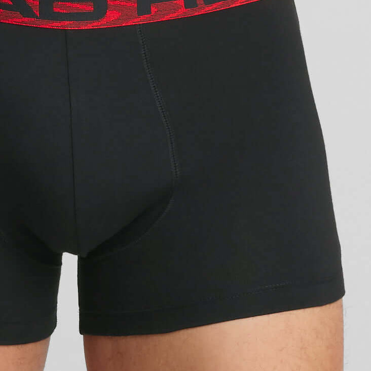 Head Mens 2 Pack Cotton Stretch Boxer Briefs - Black/Red Pants