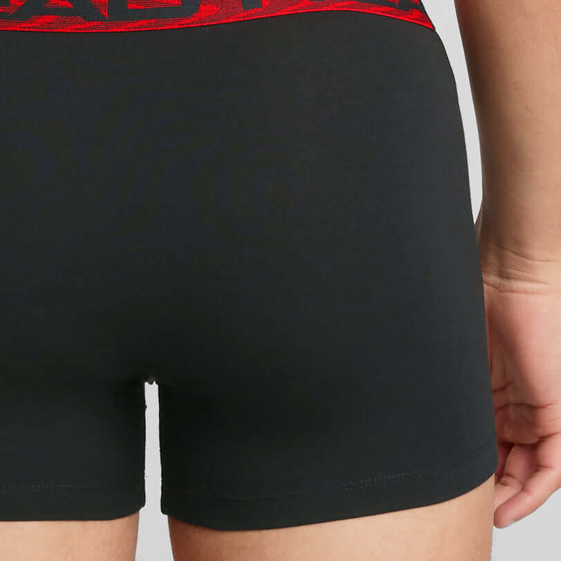 Head Mens 2 Pack Cotton Stretch Boxer Briefs - Black/Red Pants
