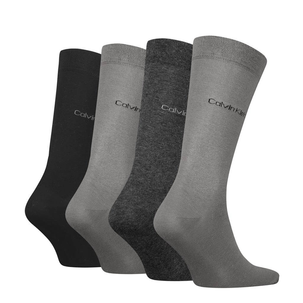 Calvin Klein 4 Pack Crew Socks Gift Set - Grey Combo