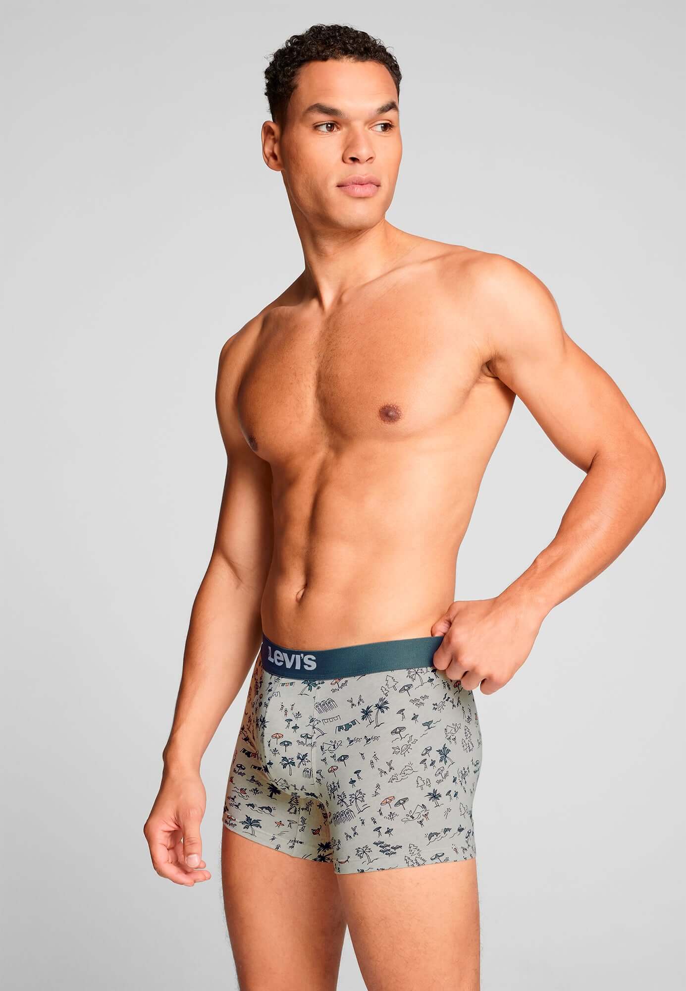 Levi's 2 pack Beach Go AOP Boxer Briefs - Marshmellow / Blue Slate