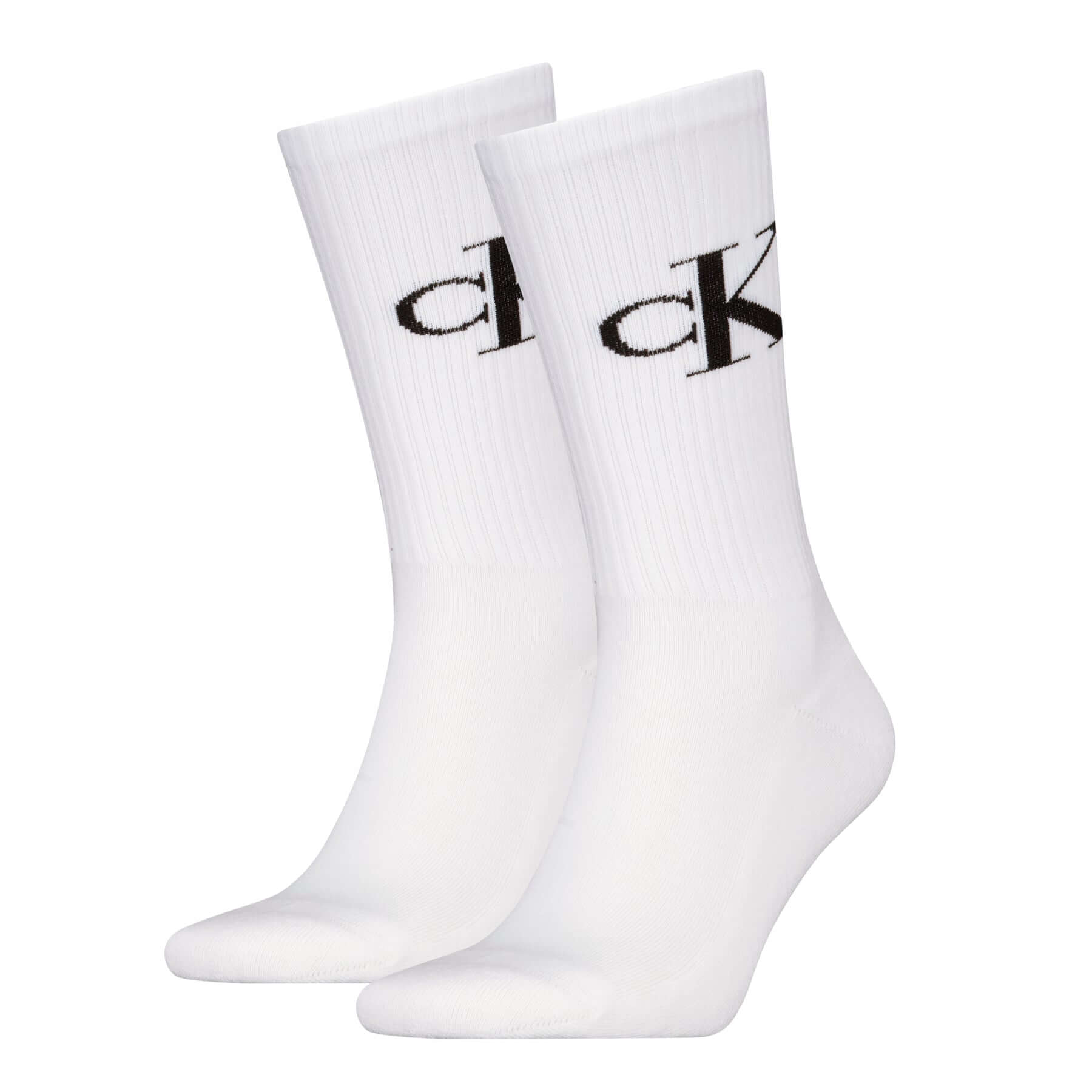 Calvin Klein Men’s 2 Pack Cotton Stretch Crew Socks – Monogram Logo